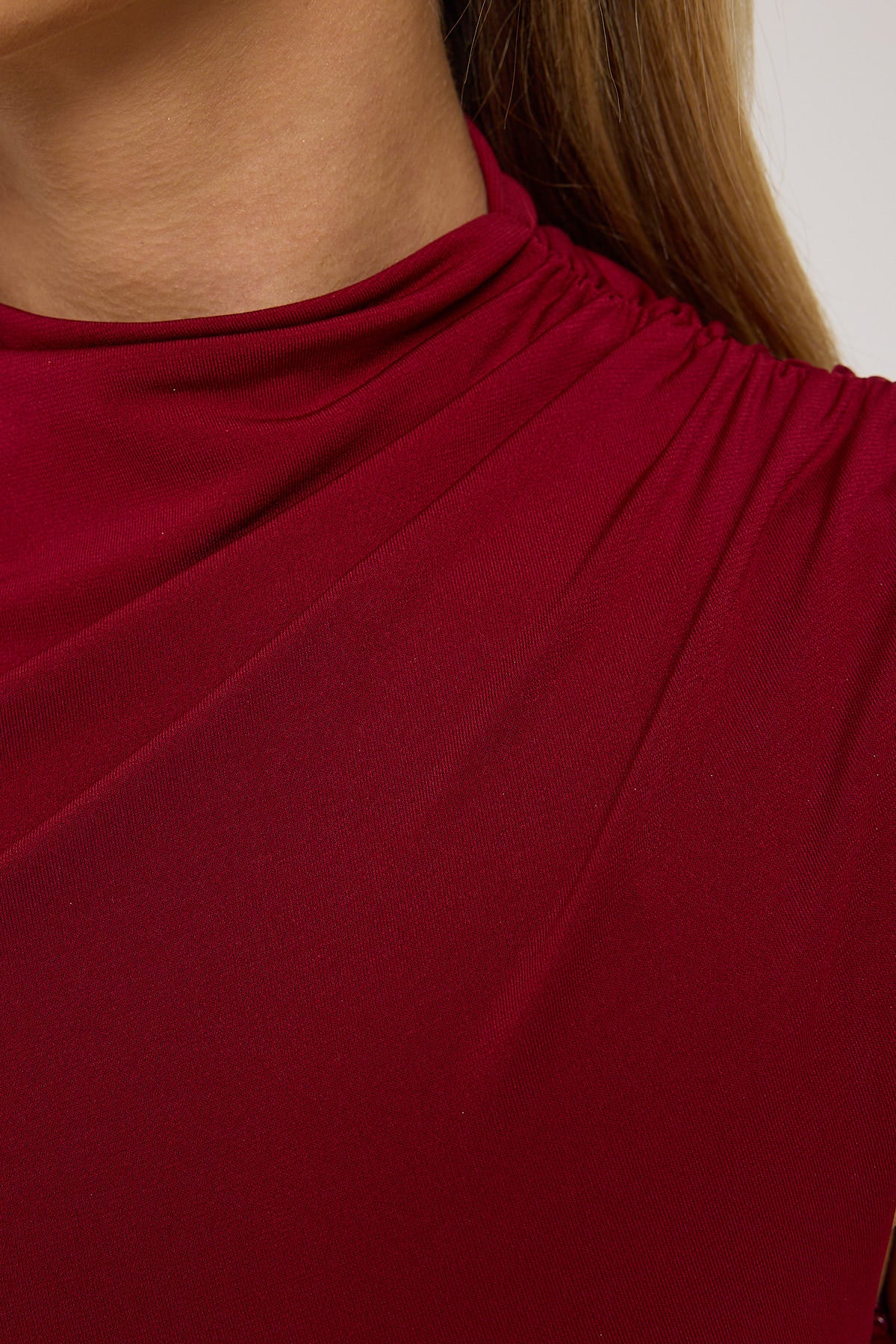 Perfect Stranger Rosewood High Neck Maxi Dress Burgundy - Image 6