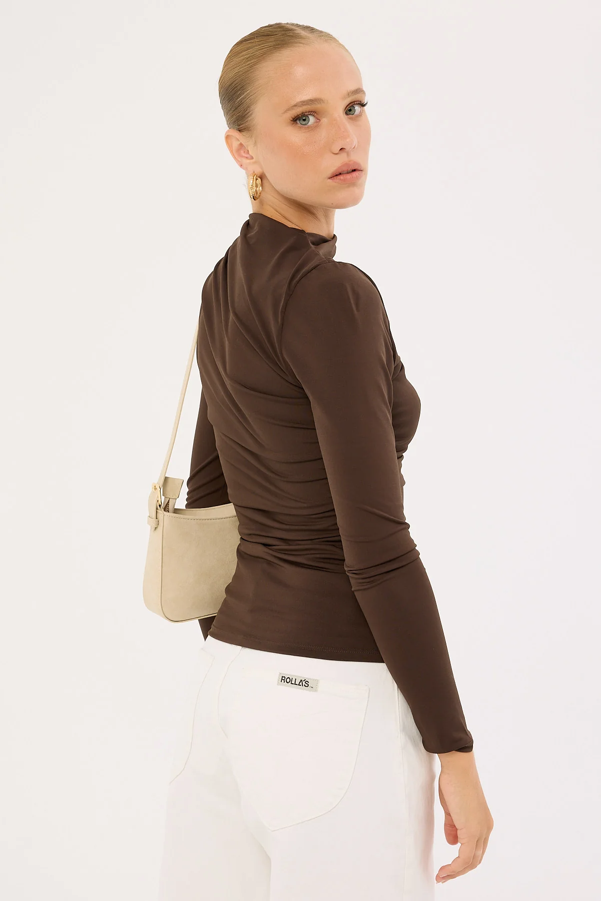 Perfect Stranger Rosewood Long Sleeve Top Chocolate - Image 5
