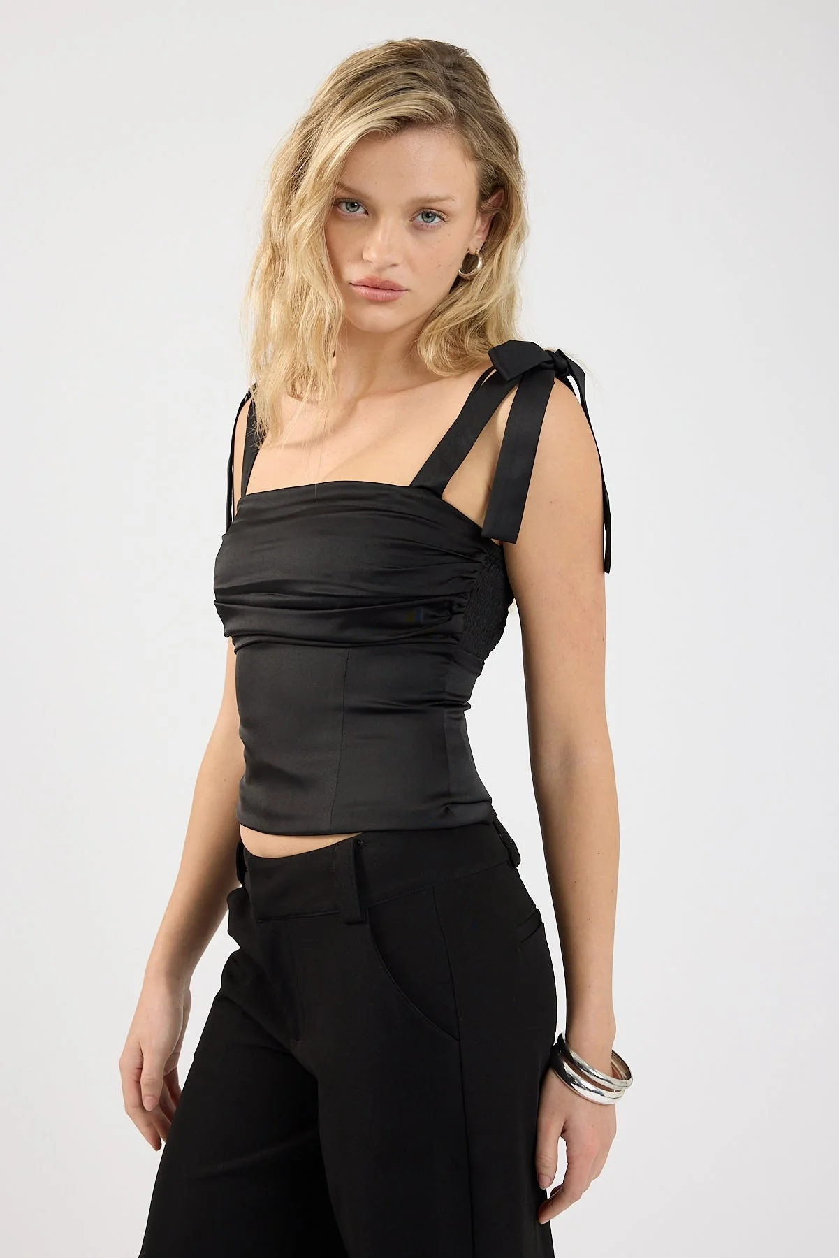 Perfect Stranger Sonnet Tie Straps Top Black - Image 4