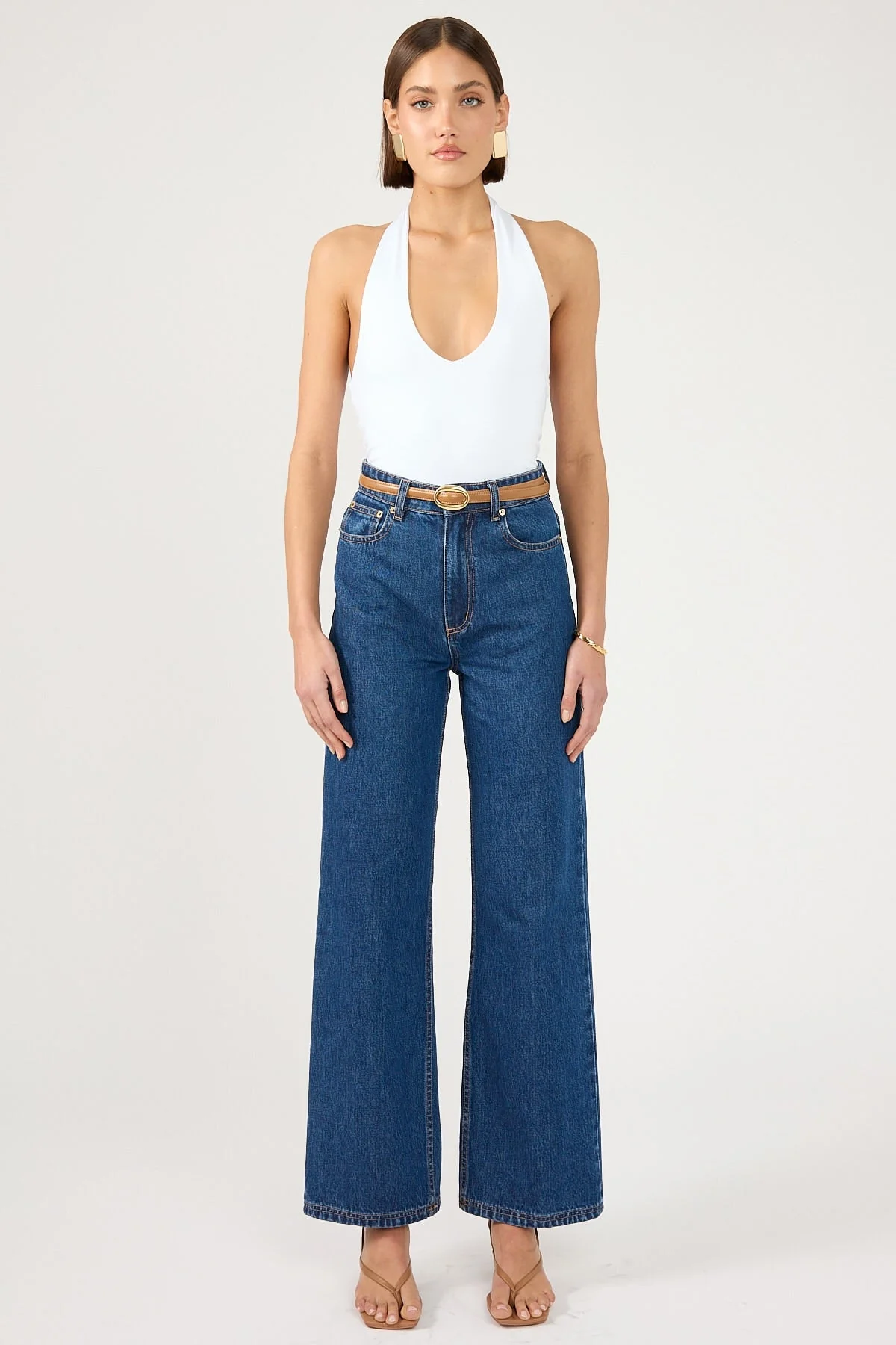 Perfect Stranger Stivie Jersey Halter Top White