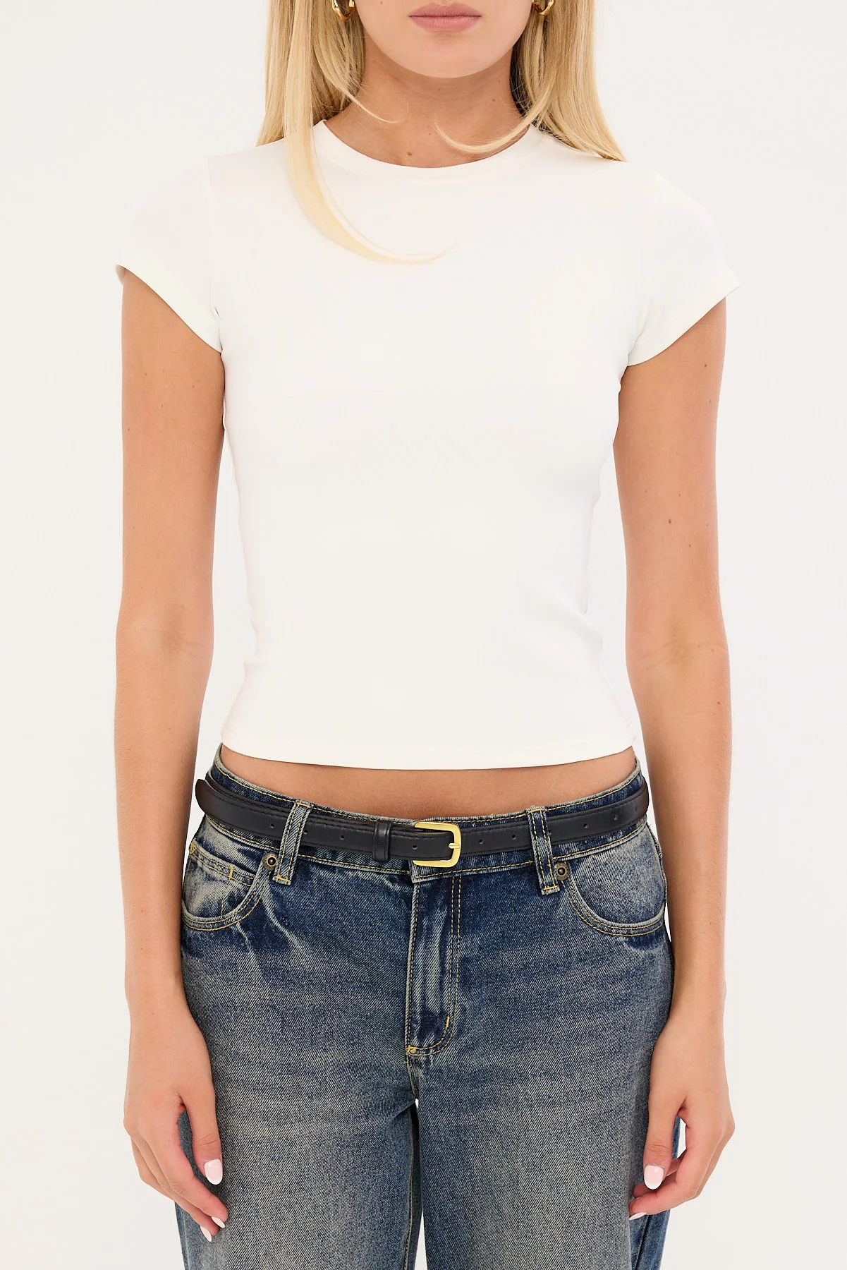 Perfect Stranger Streamline Cap Sleeve T-shirt Off White - Image 6
