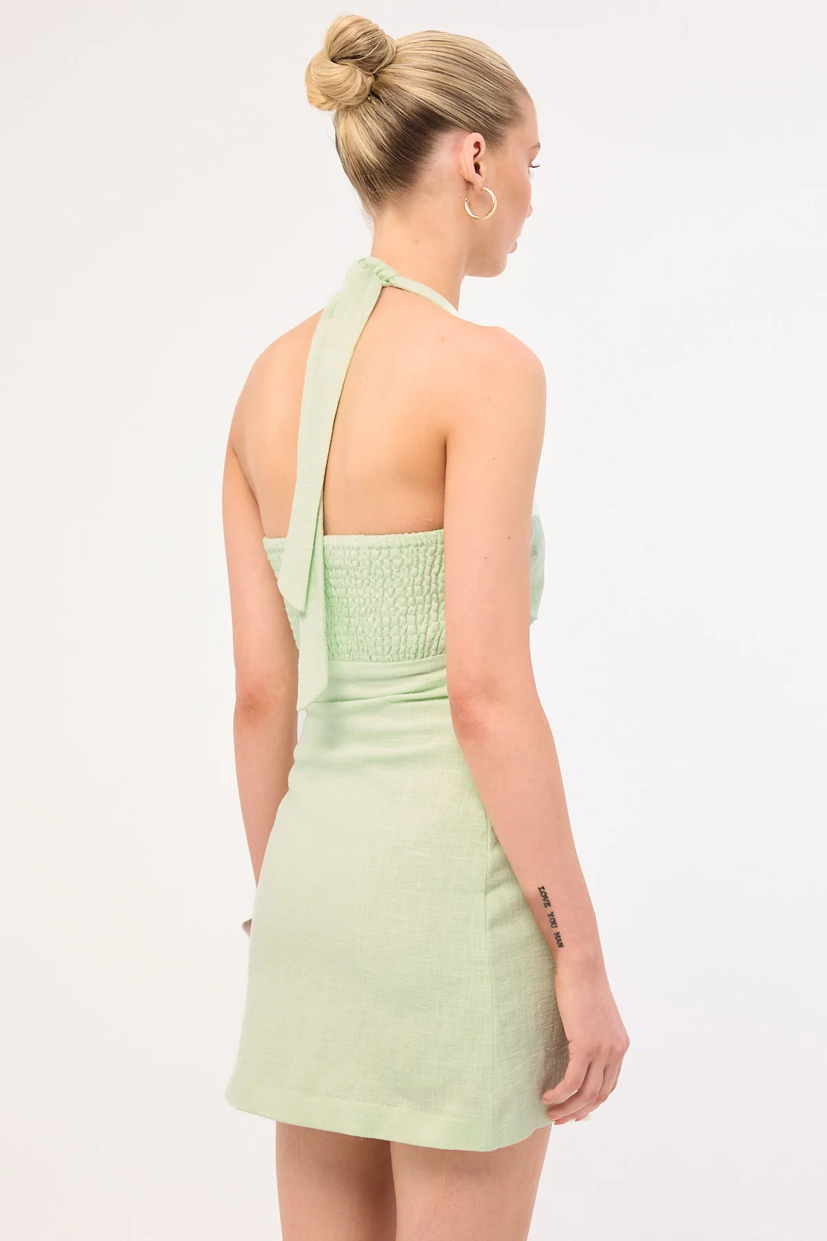 Perfect Stranger Sundae Linen Mini Dress Mint - Image 6