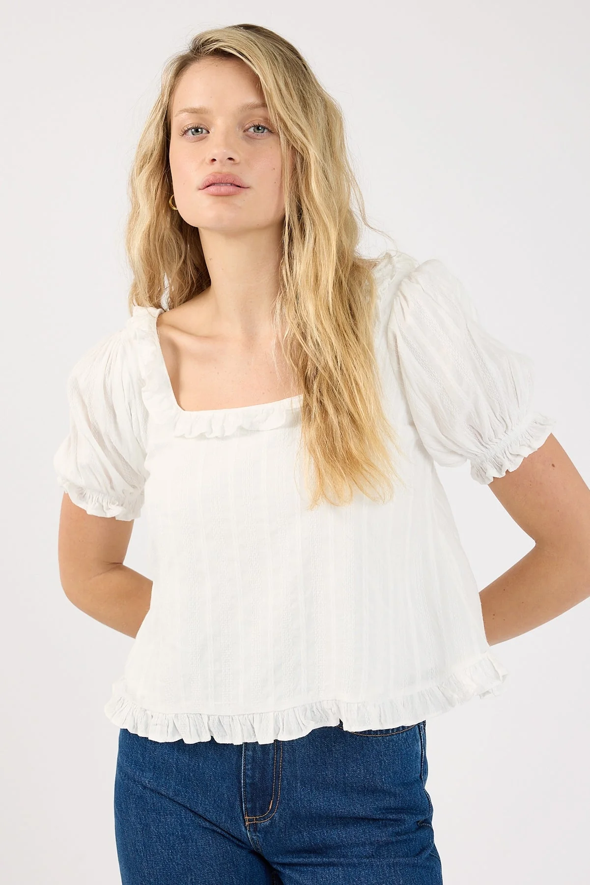 Perfect Stranger Talitha Babydoll Top White - Image 3