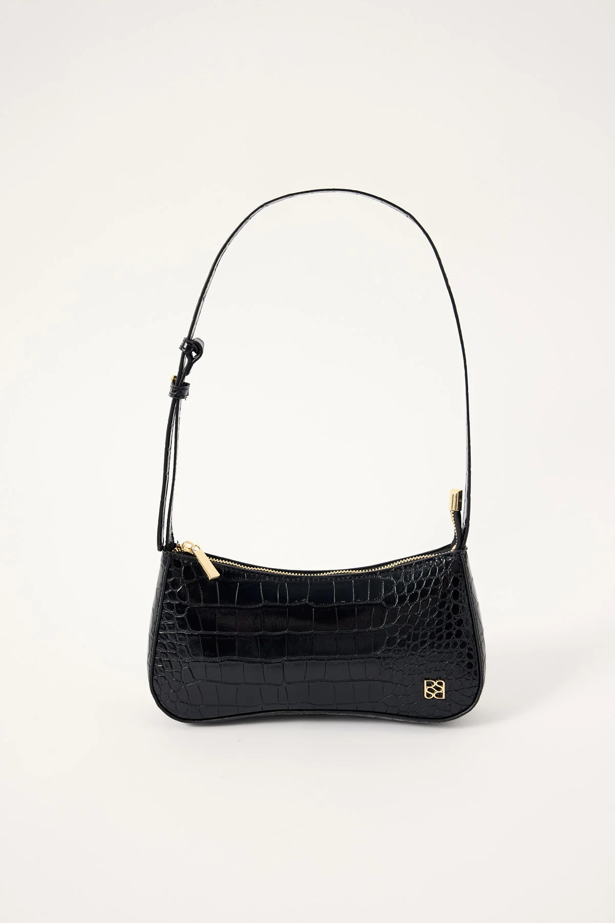 Perfect Stranger Tammy Croc Shoulder Bag Black