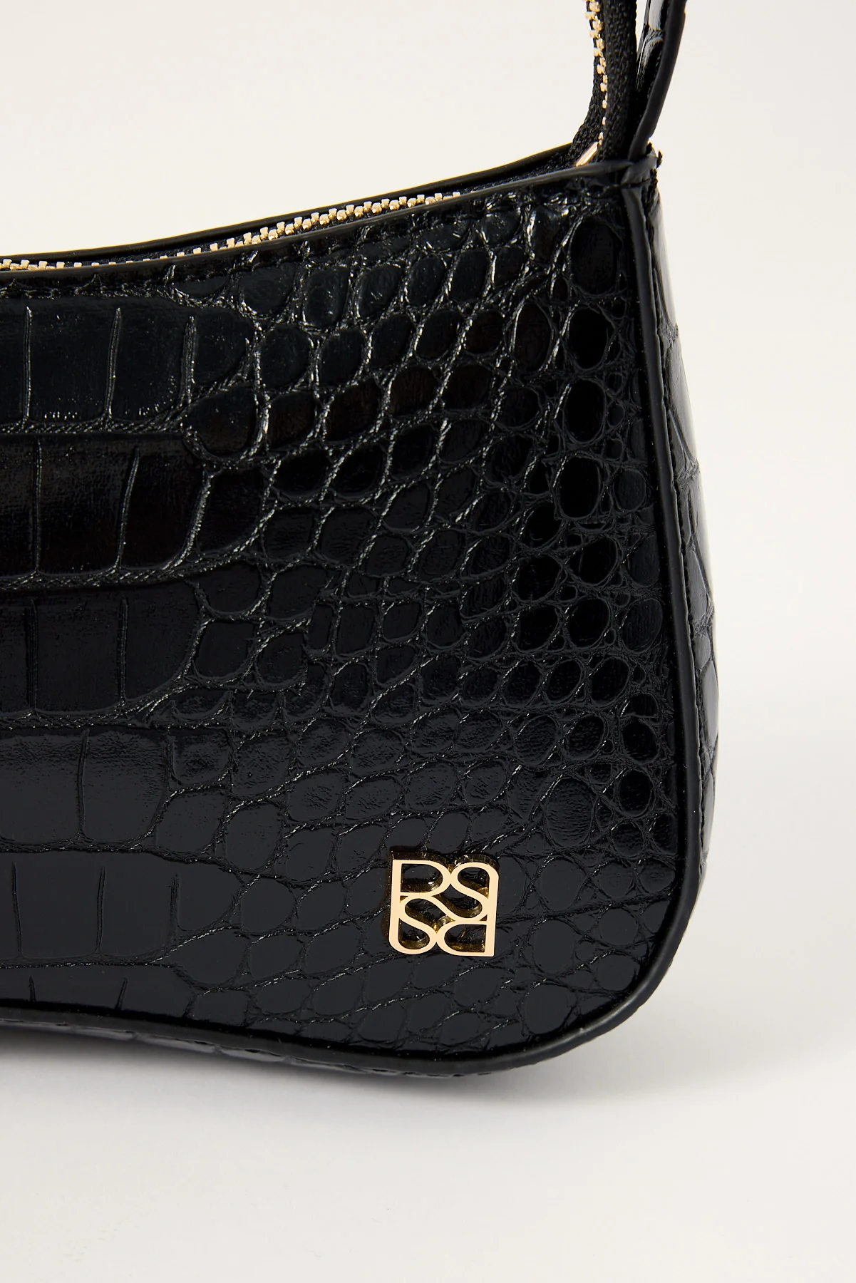 Perfect Stranger Tammy Croc Shoulder Bag Black - Image 2