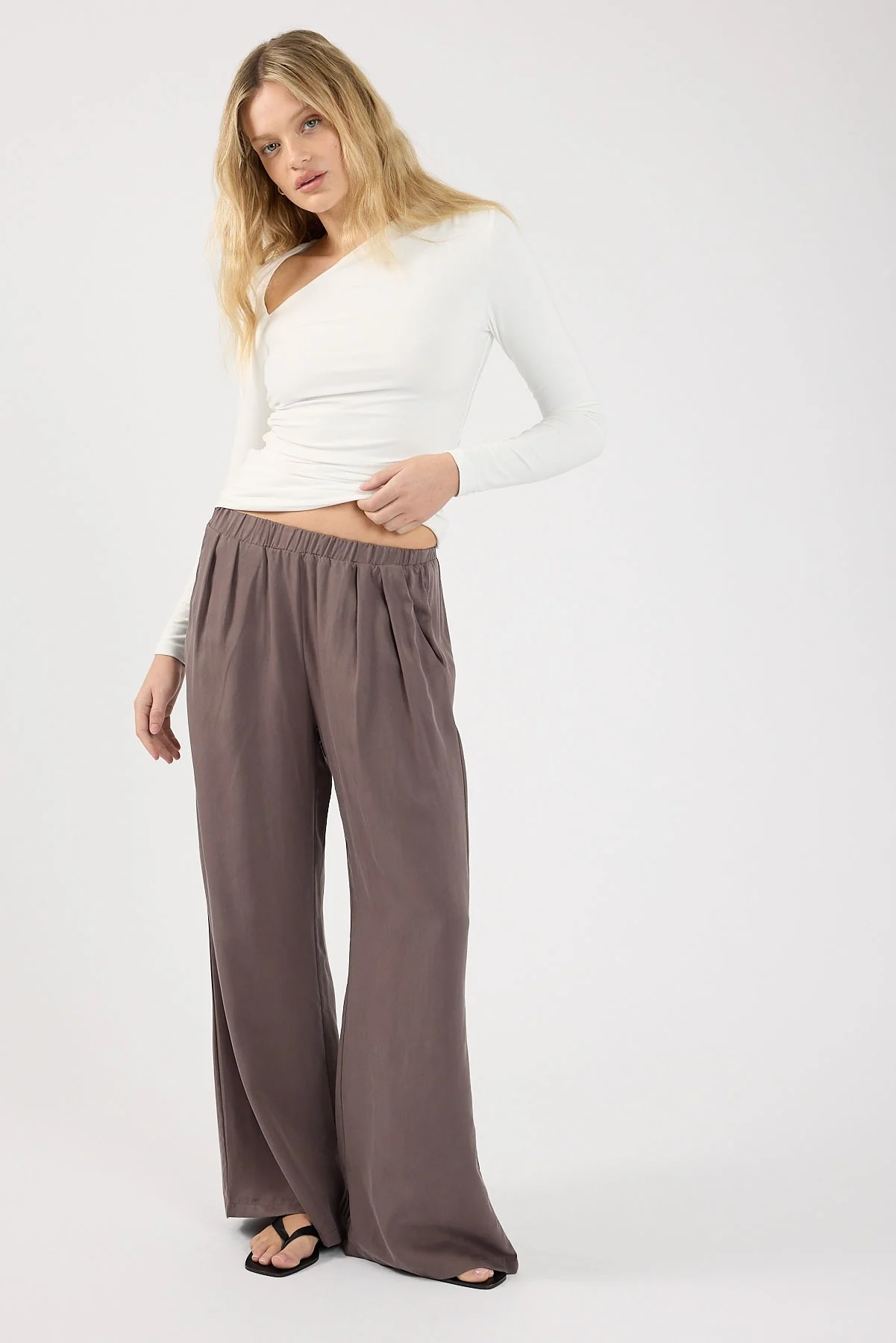 Perfect Stranger Twilight Elastic Wide Leg Pants Charcoal - Image 2