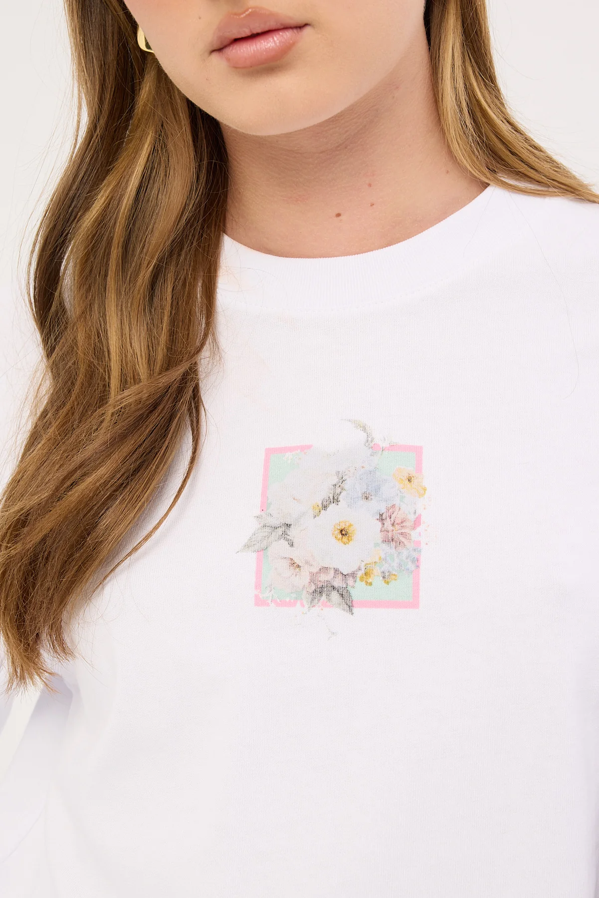 Perfect Stranger Vintage Bloom Oversized Tee White - Image 3