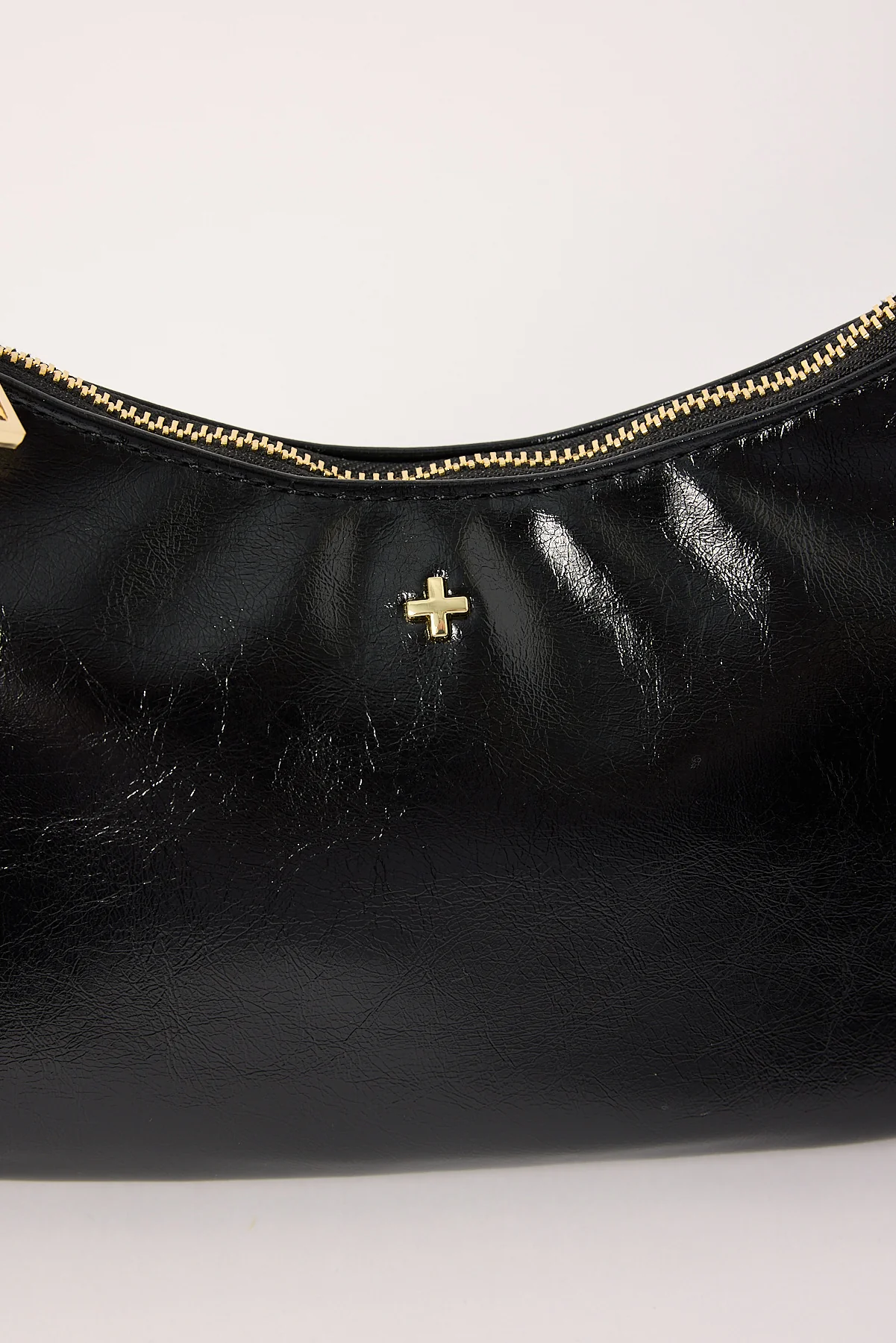 Peta + Jain Brody Shoulder Bag Black Crinkle/Gold - Image 2