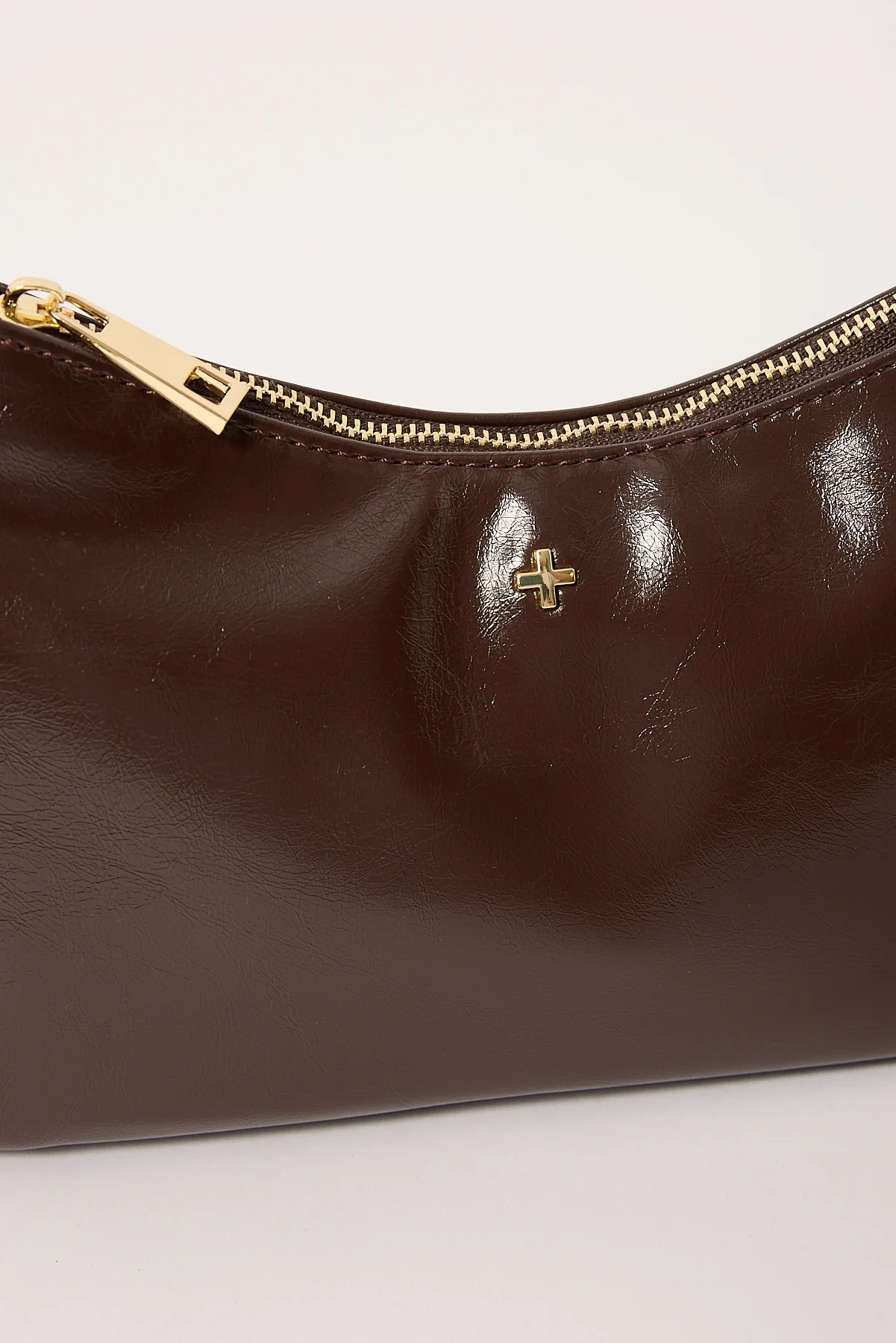 Peta + Jain Brody Shoulder Bag Choc Crinkle/Gold - Image 2