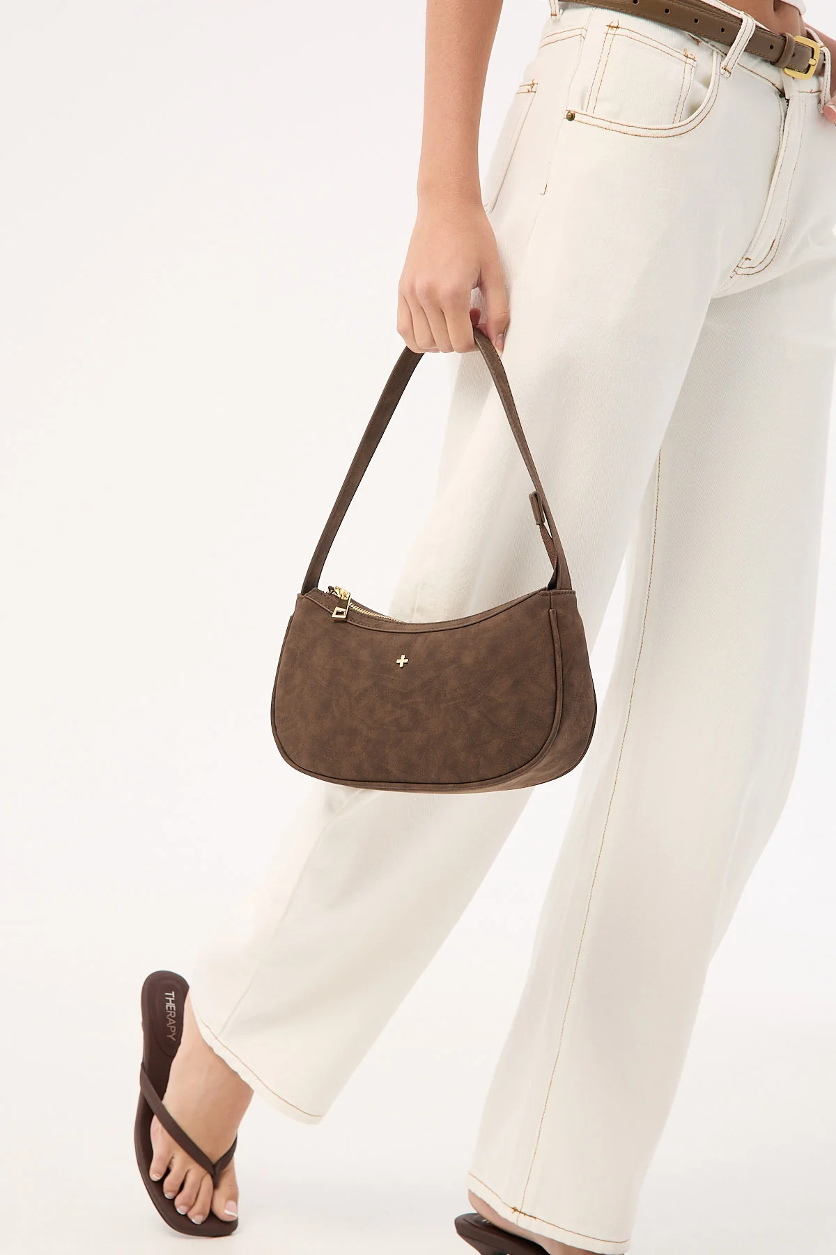 Peta + Jain Dixie Chocolate Suede PU/Gold - Image 4
