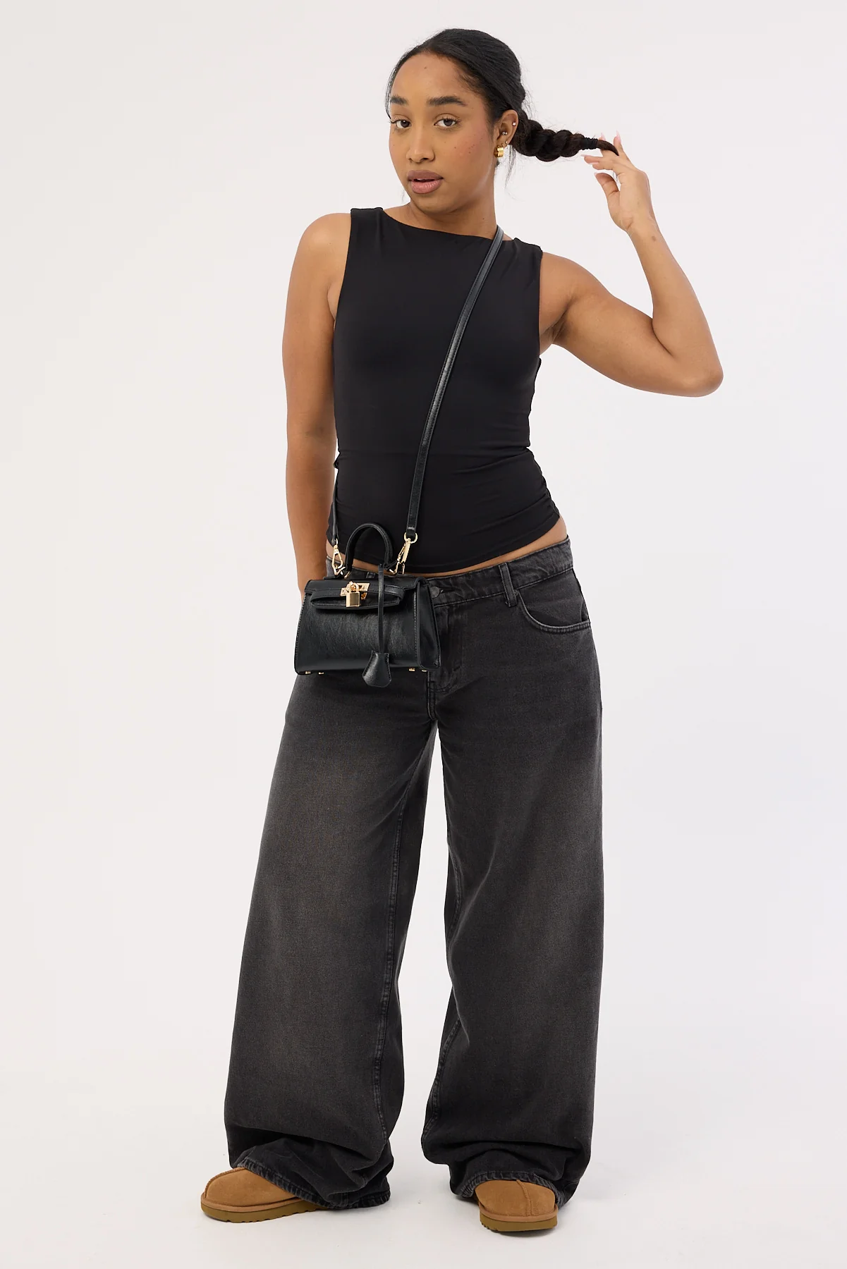 Peta + Jain Hedi Crossbody Black Crinkle/Gold - Image 5