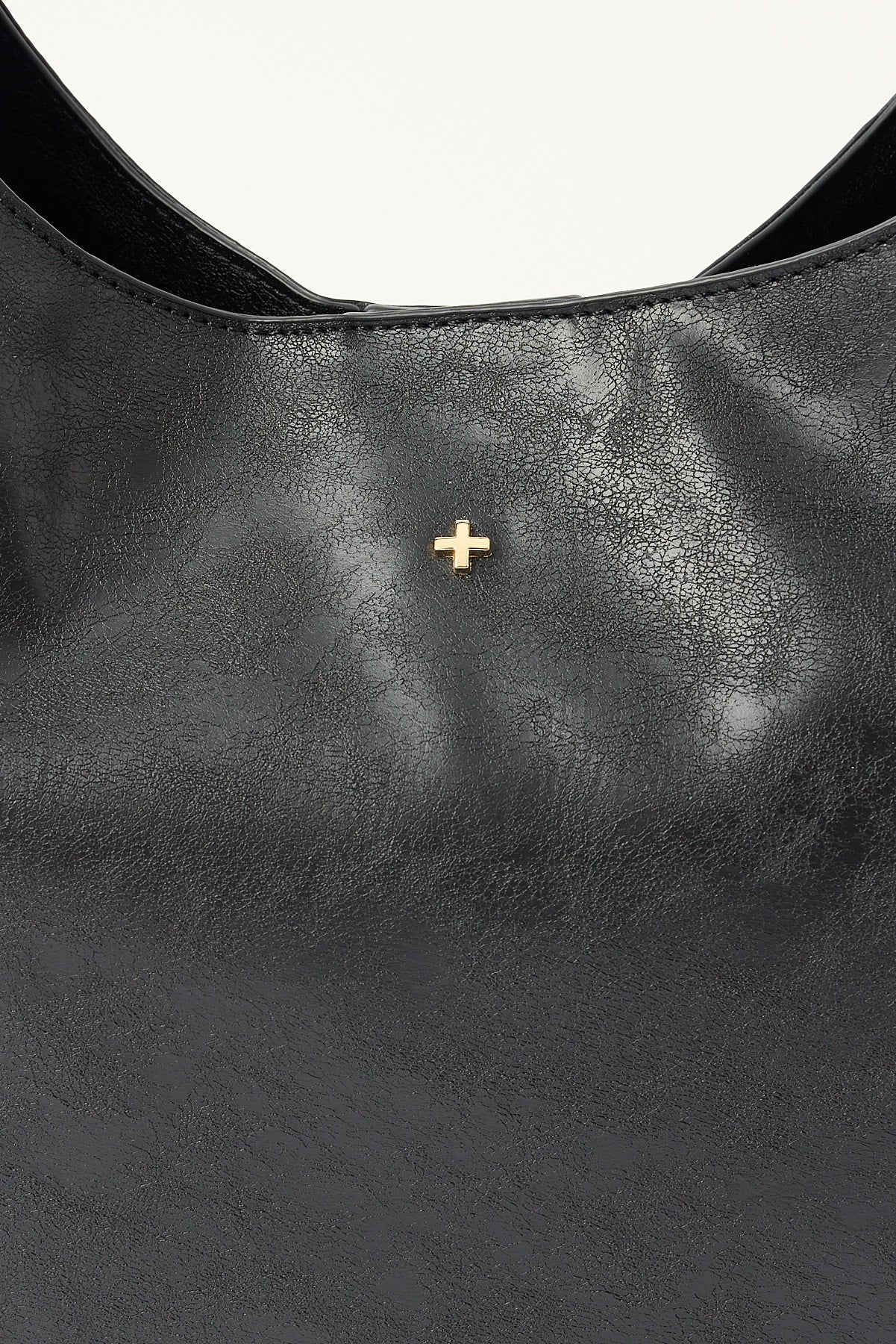 Peta + Jain Jami Tote Bag Black Distressed PU - Image 2