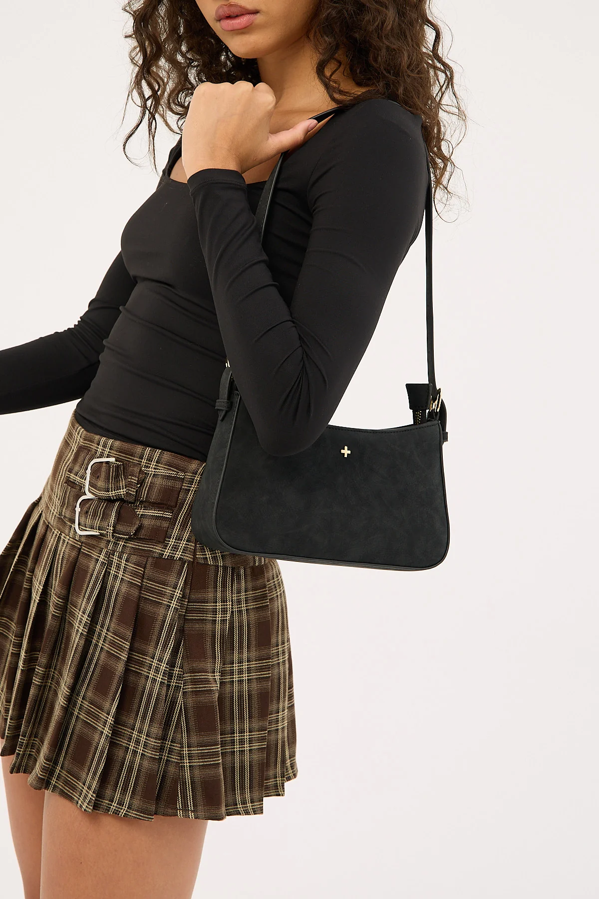 Peta + Jain Lilu Shoulder Bag Black Suede PU - Image 4