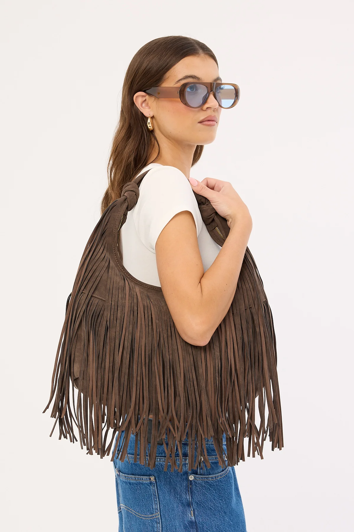 Peta + Jain Moss Brown Suede PU/Gold