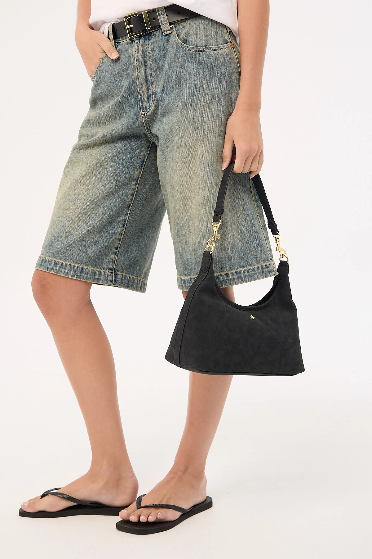 Peta + Jain Peach Black Suede PU/Gold - Image 4