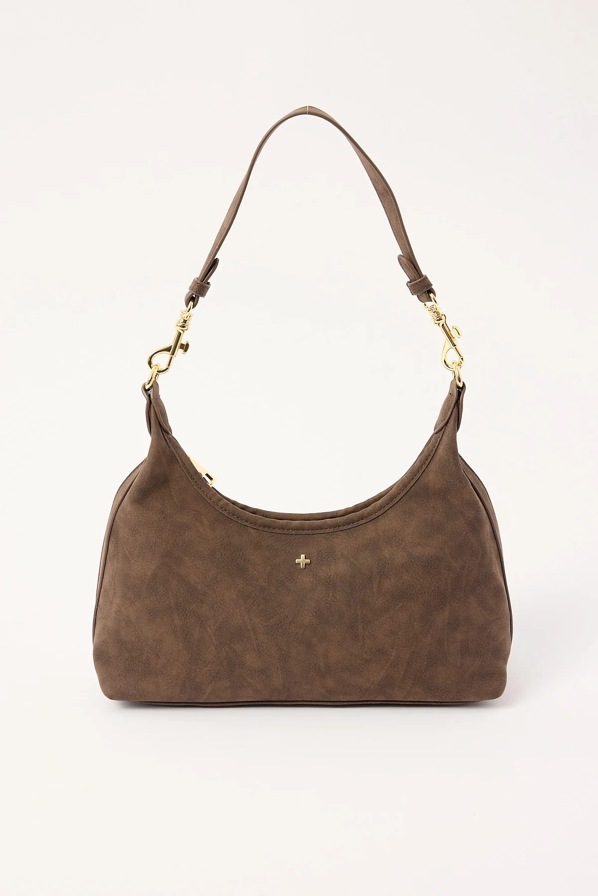 Peta + Jain Peach Shoulder Bag Choc Suede PU