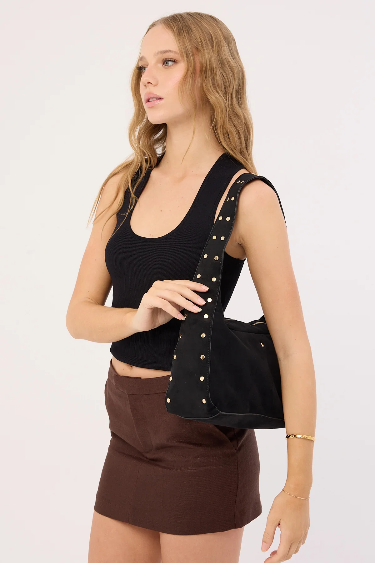 Peta + Jain Soho Black Suede PU/Gold