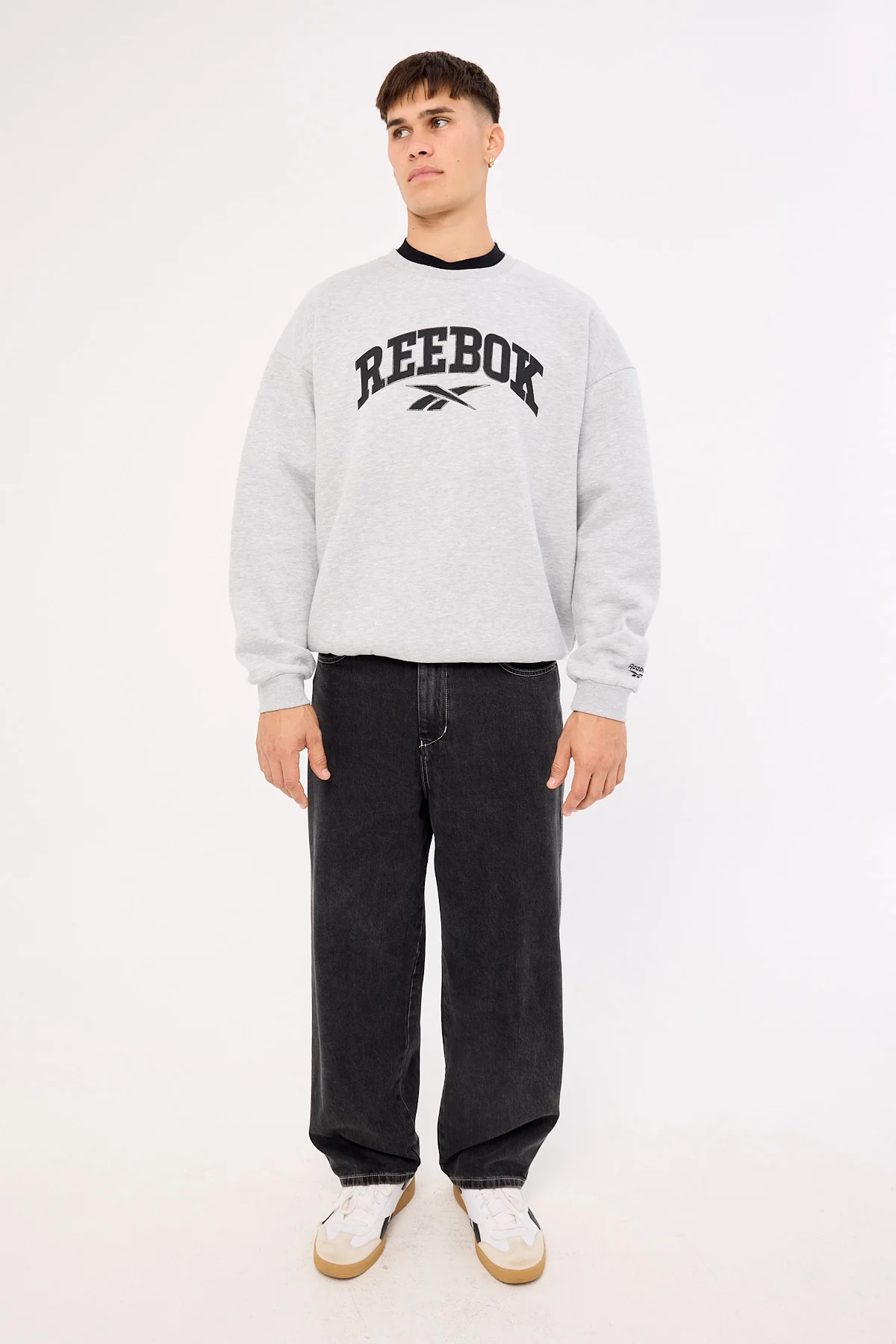 Reebok Cottle Sweatshirt Light Grey Marle - Image 2
