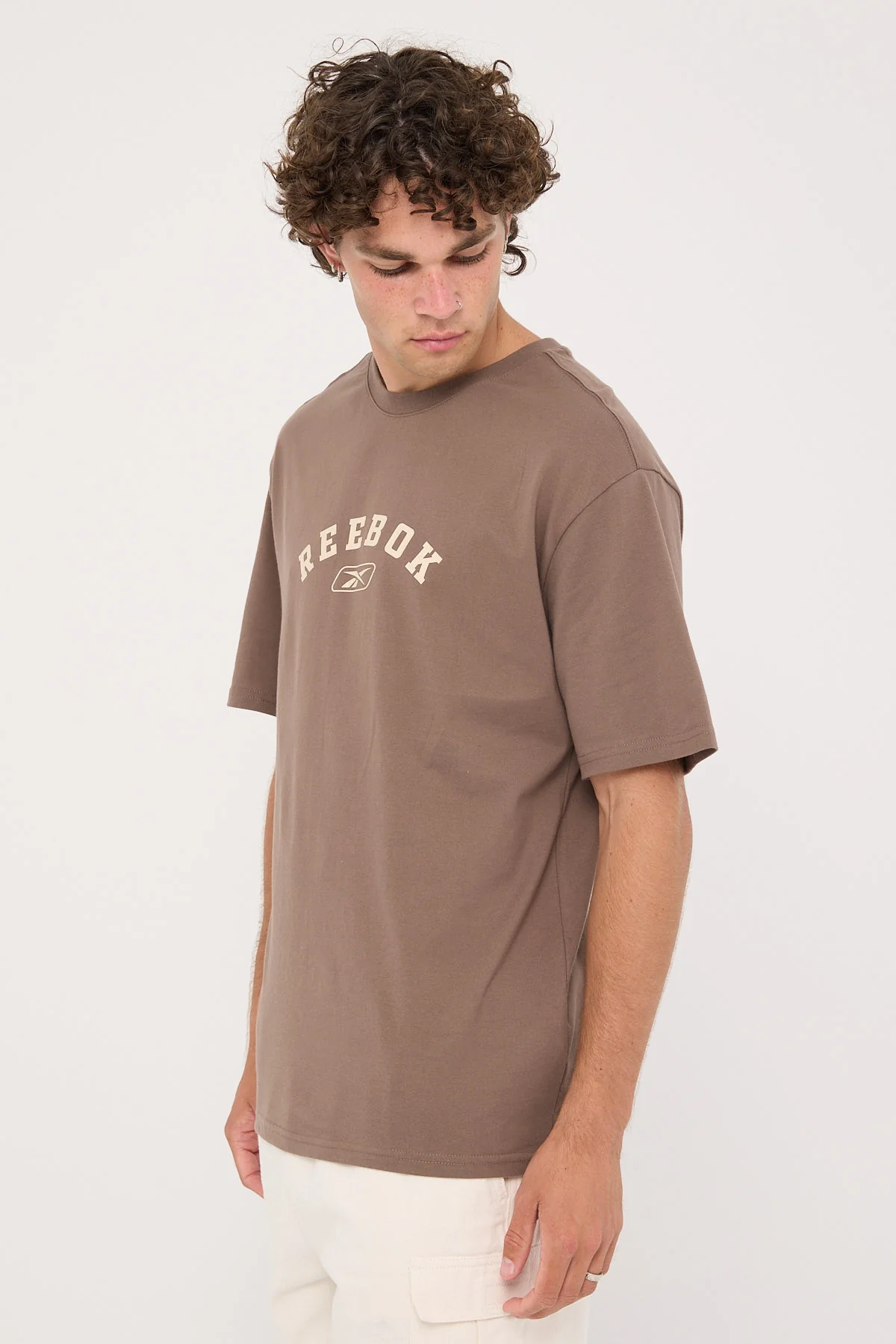 Reebok Reebok Classic Large Logo Tee Brown - Image 4