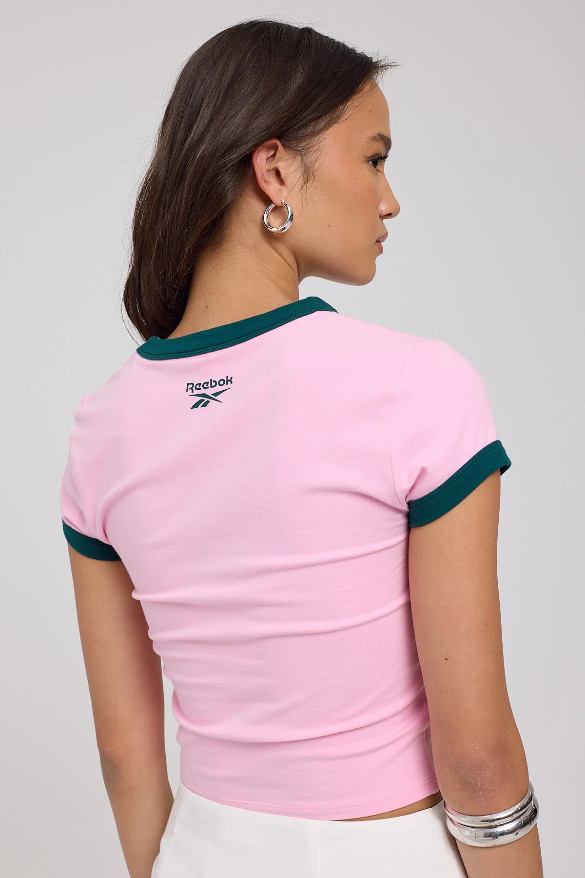 Reebok Ringer 95 Tee Astro Rose/Collegiate Green - Image 6