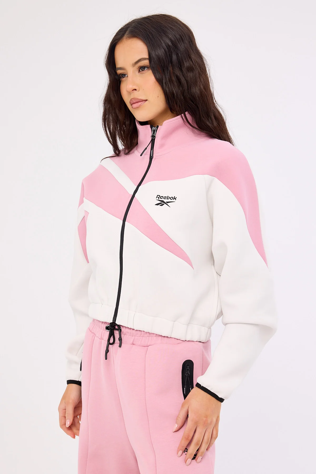 Reebok Vector Track Top Dusty Rose/Barley Grey - Image 4
