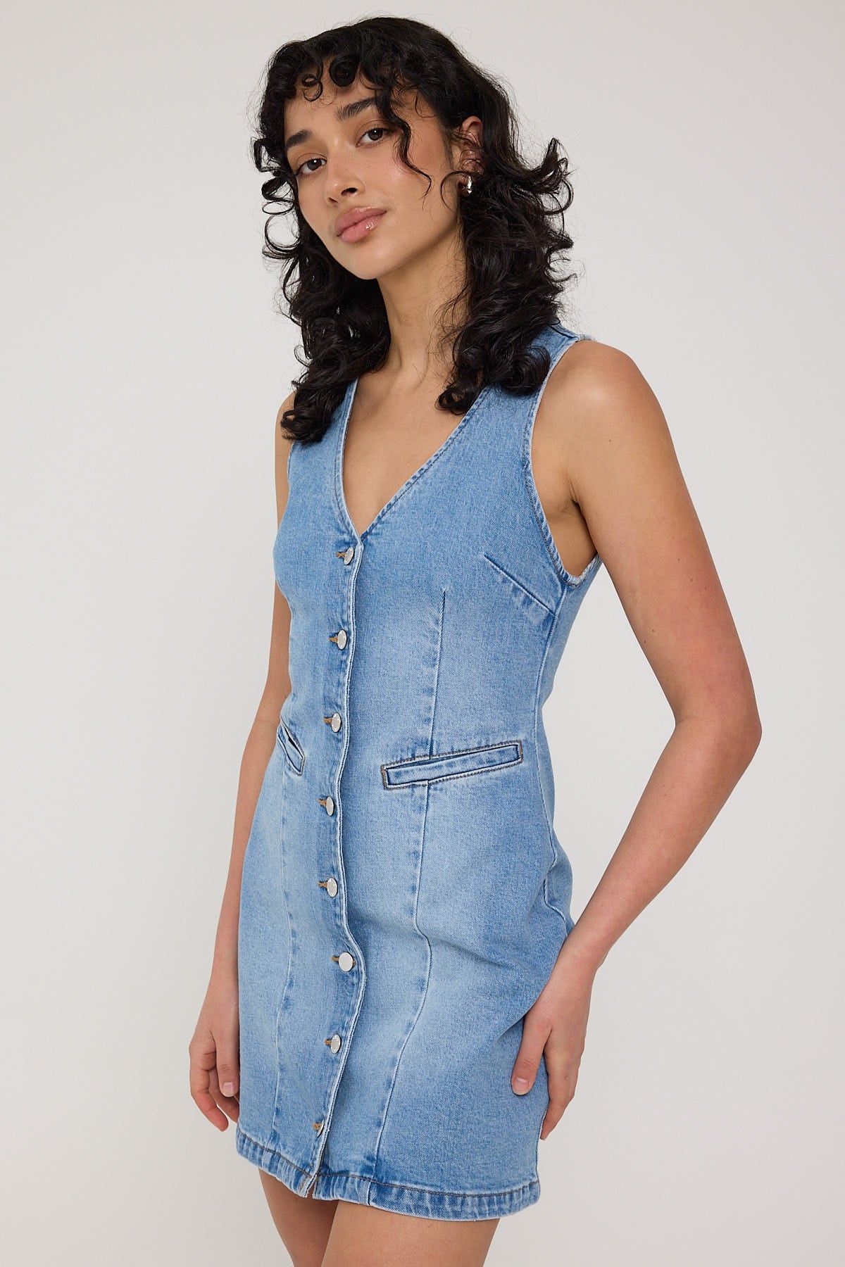 Rolla's Dallas Dress Mid Blue Mid Vintage Blue - Image 3
