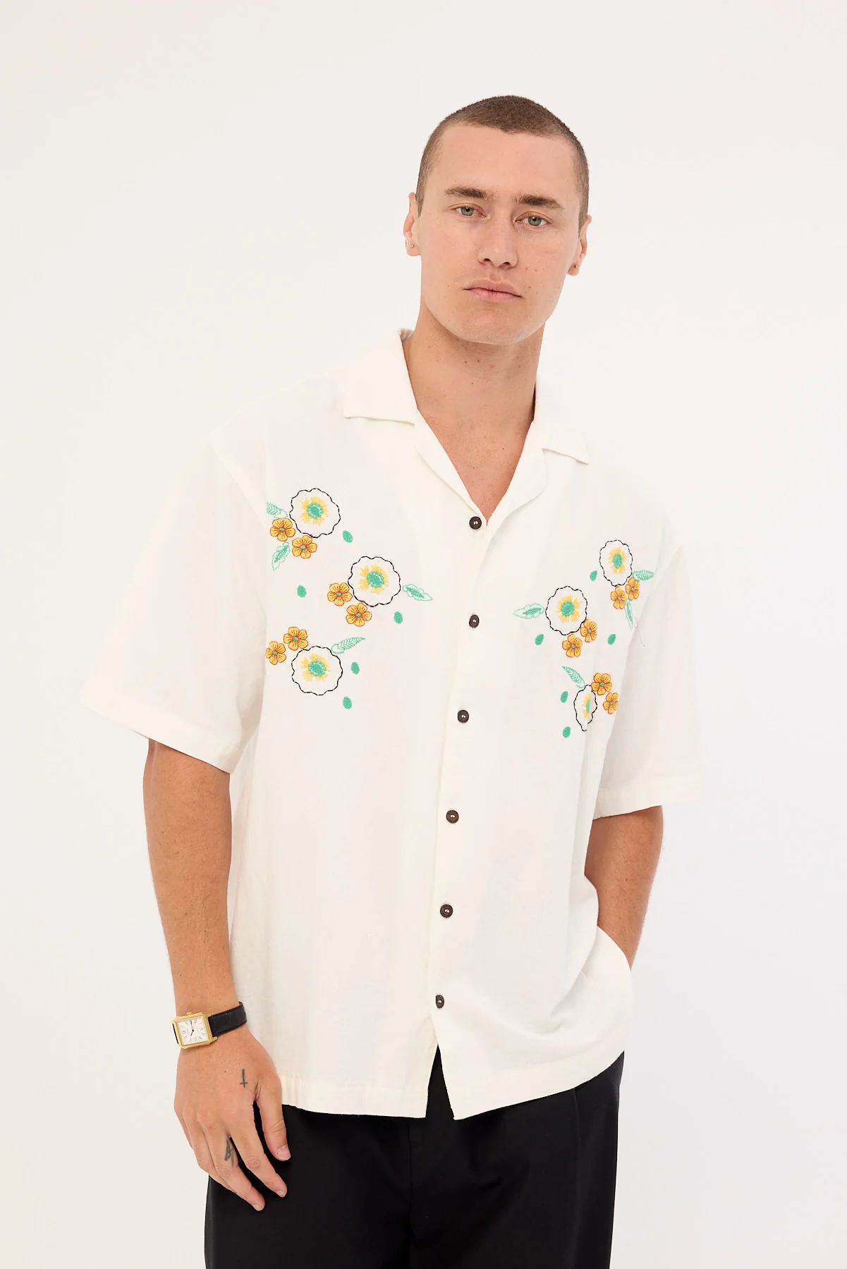 Rolla's Natsurtium Bowler Shirt Off White