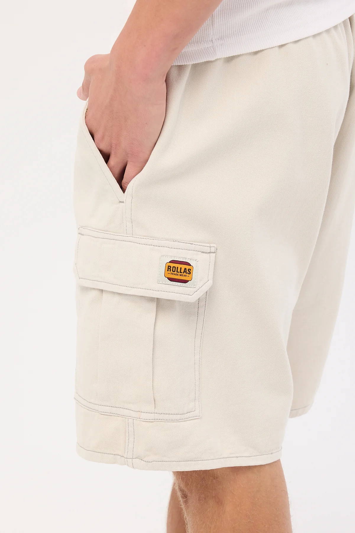 Rolla's Tradie Cargo Short Off White - Image 6