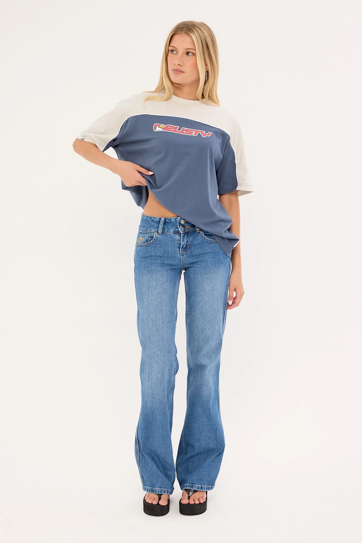 Rusty Archived Ops Oversize Short Sleeve Tee China Blue - Image 2