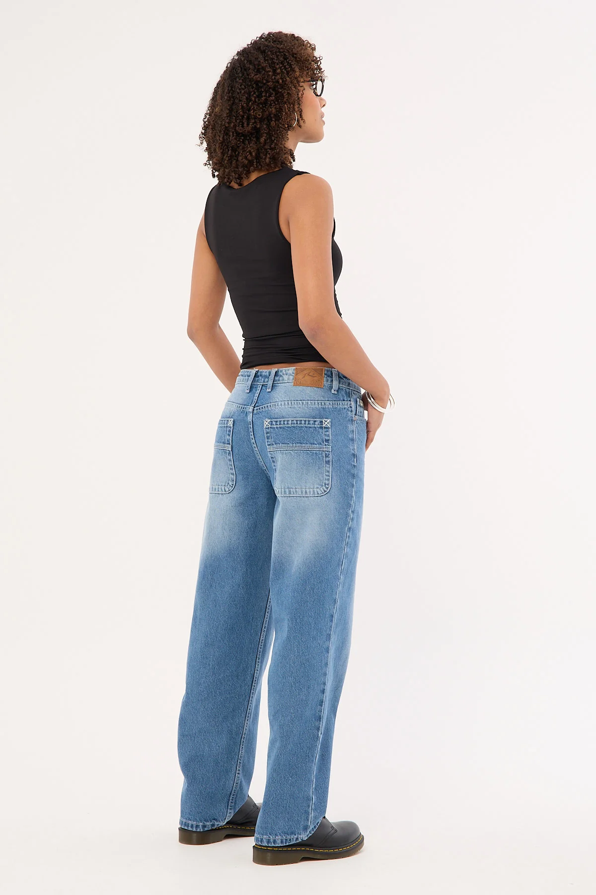 Rusty Bethany Baggy Low Rise Jean Blasted Middy Blue - Image 5