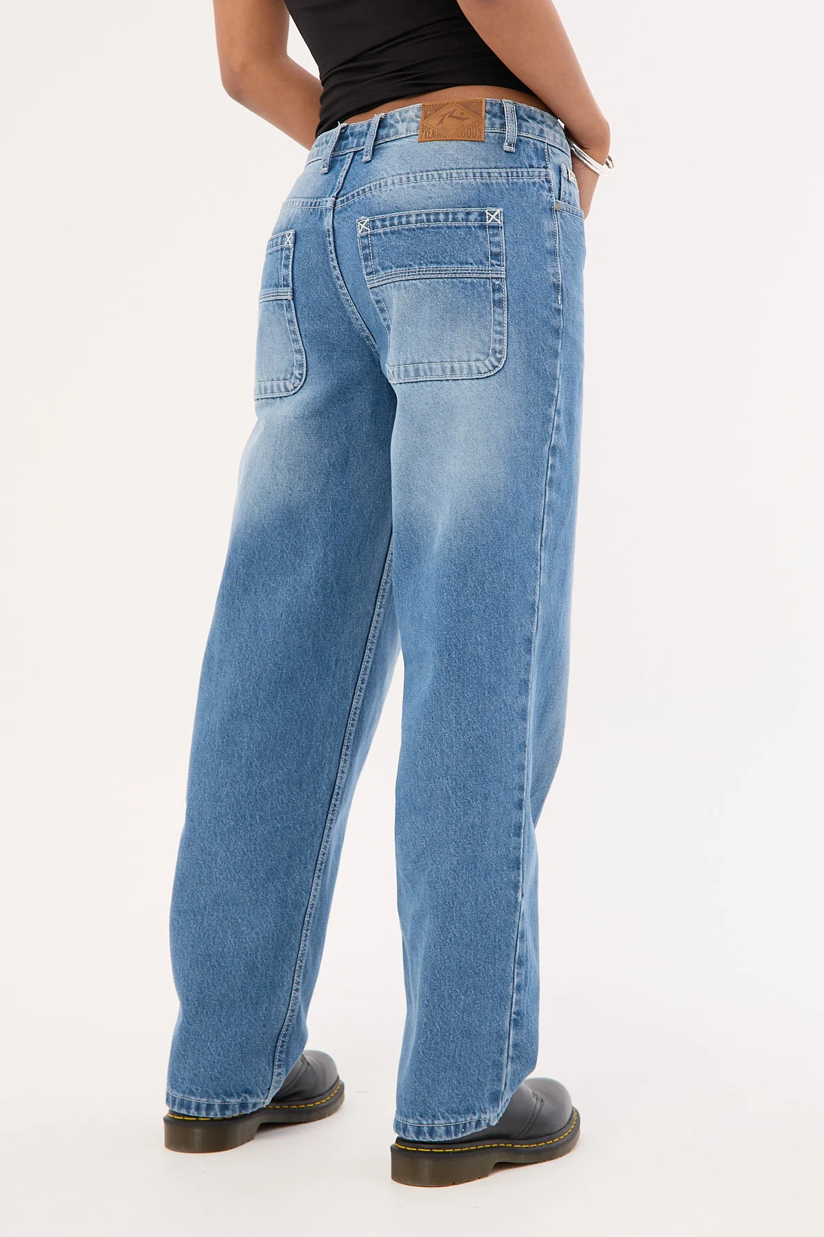 Rusty Bethany Baggy Low Rise Jean Blasted Middy Blue - Image 6