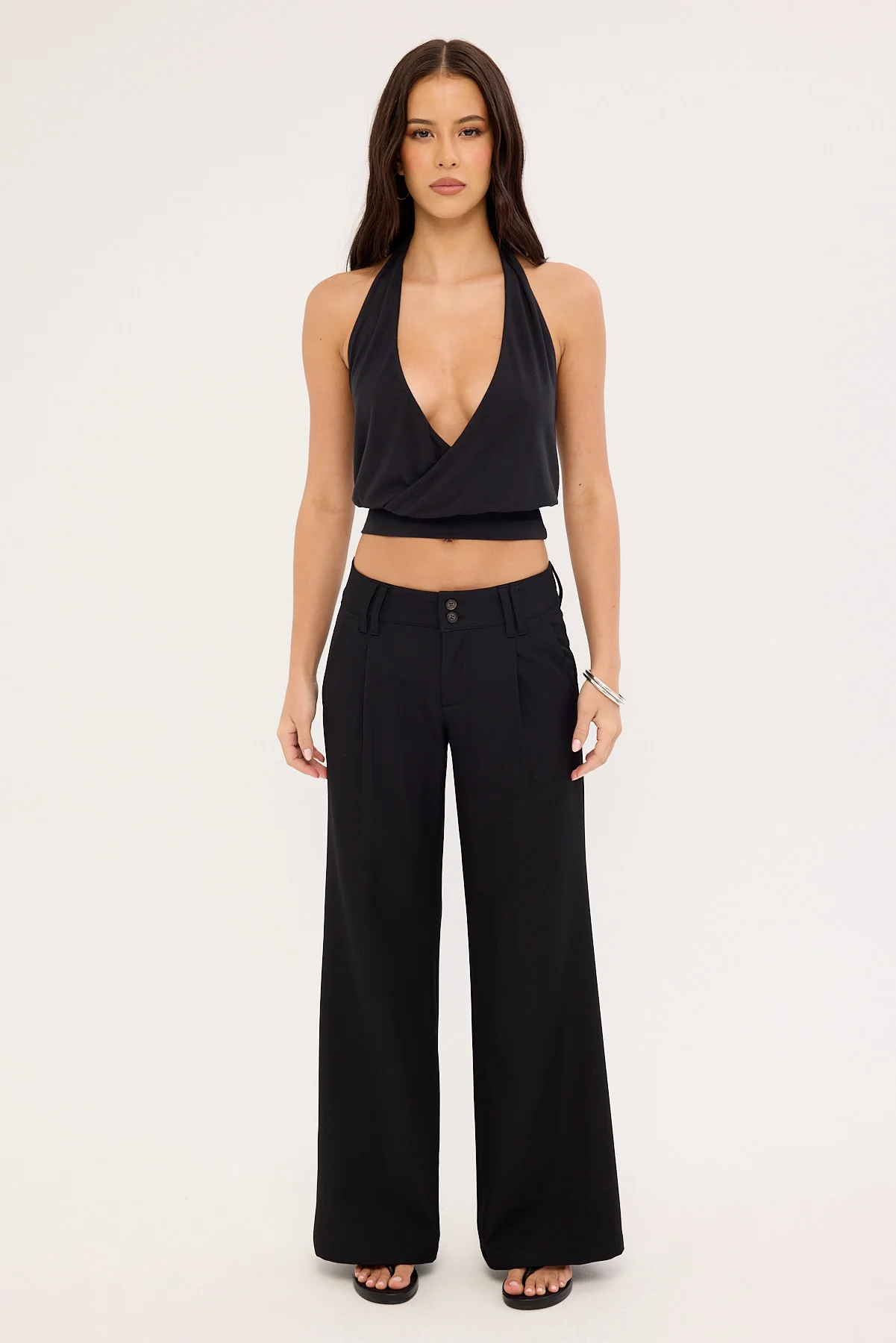 Rusty Beverley Low Rise Suit Pant Black