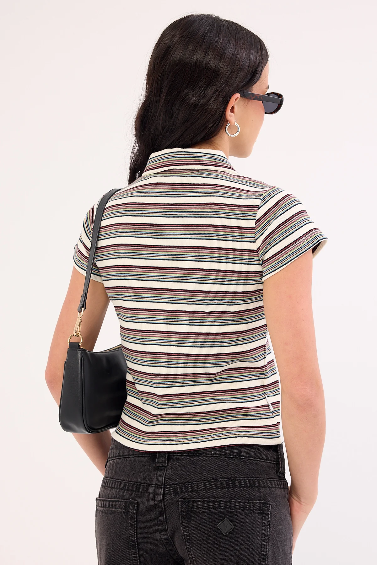 Rusty Blazed Stripe Baby Polo Tee Cream Multi Stripe - Image 5