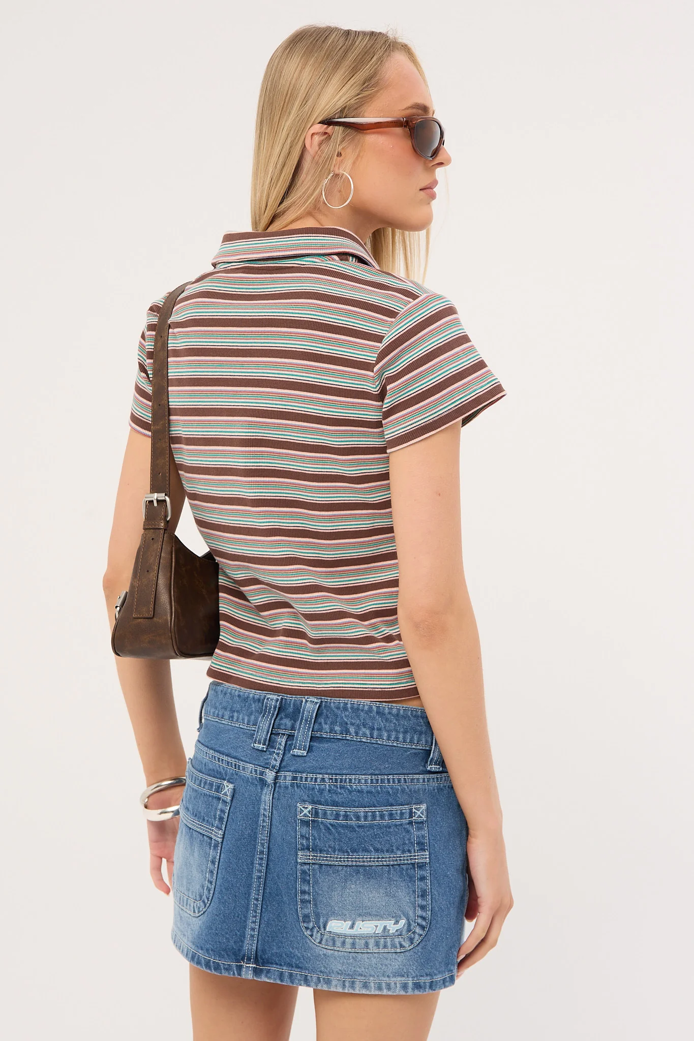 Rusty Blazed Stripe Baby Polo Tee Multi Stripe - Image 4