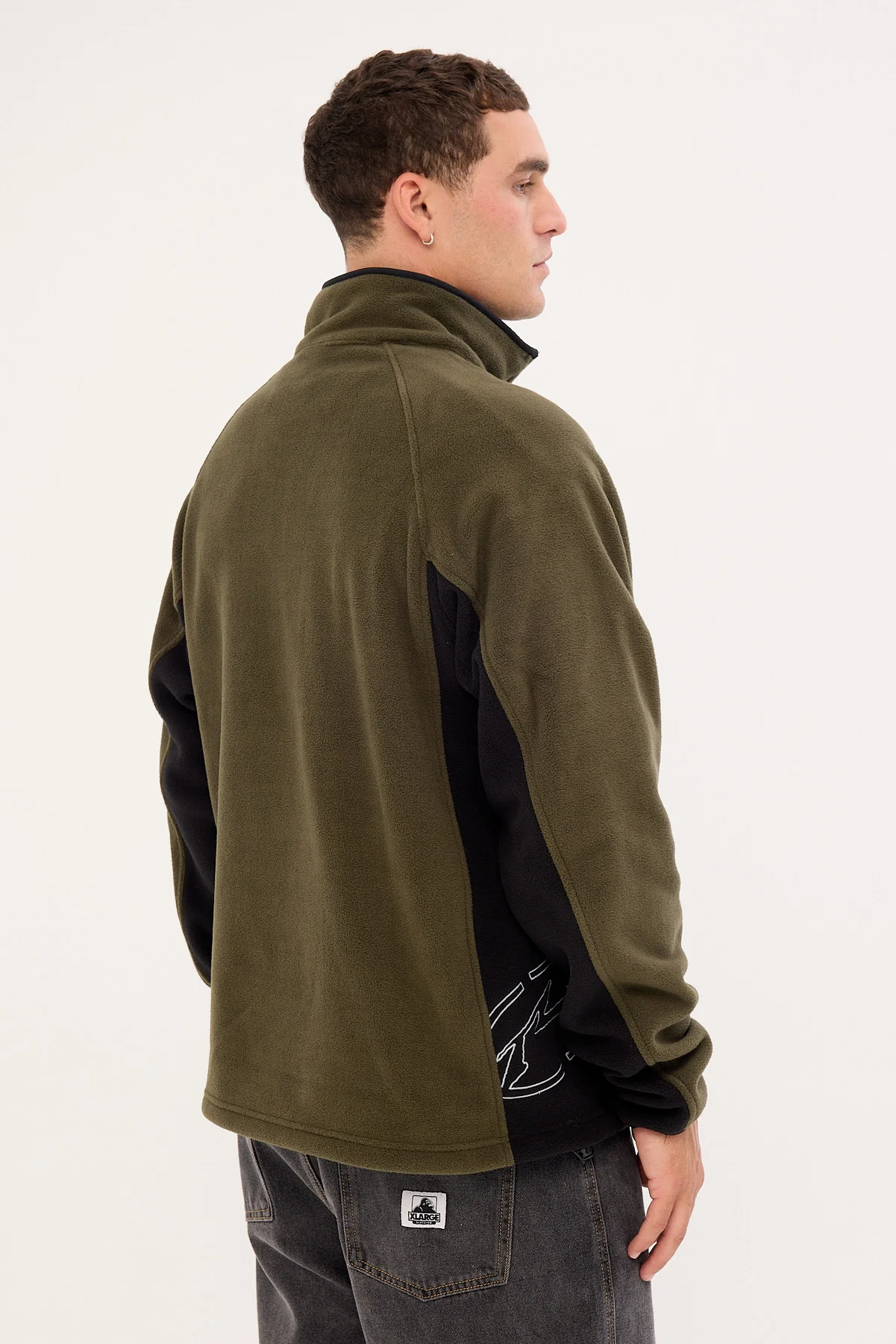 Rusty Blizzard Quarter Zip Polar Fleece Army Green - Image 5