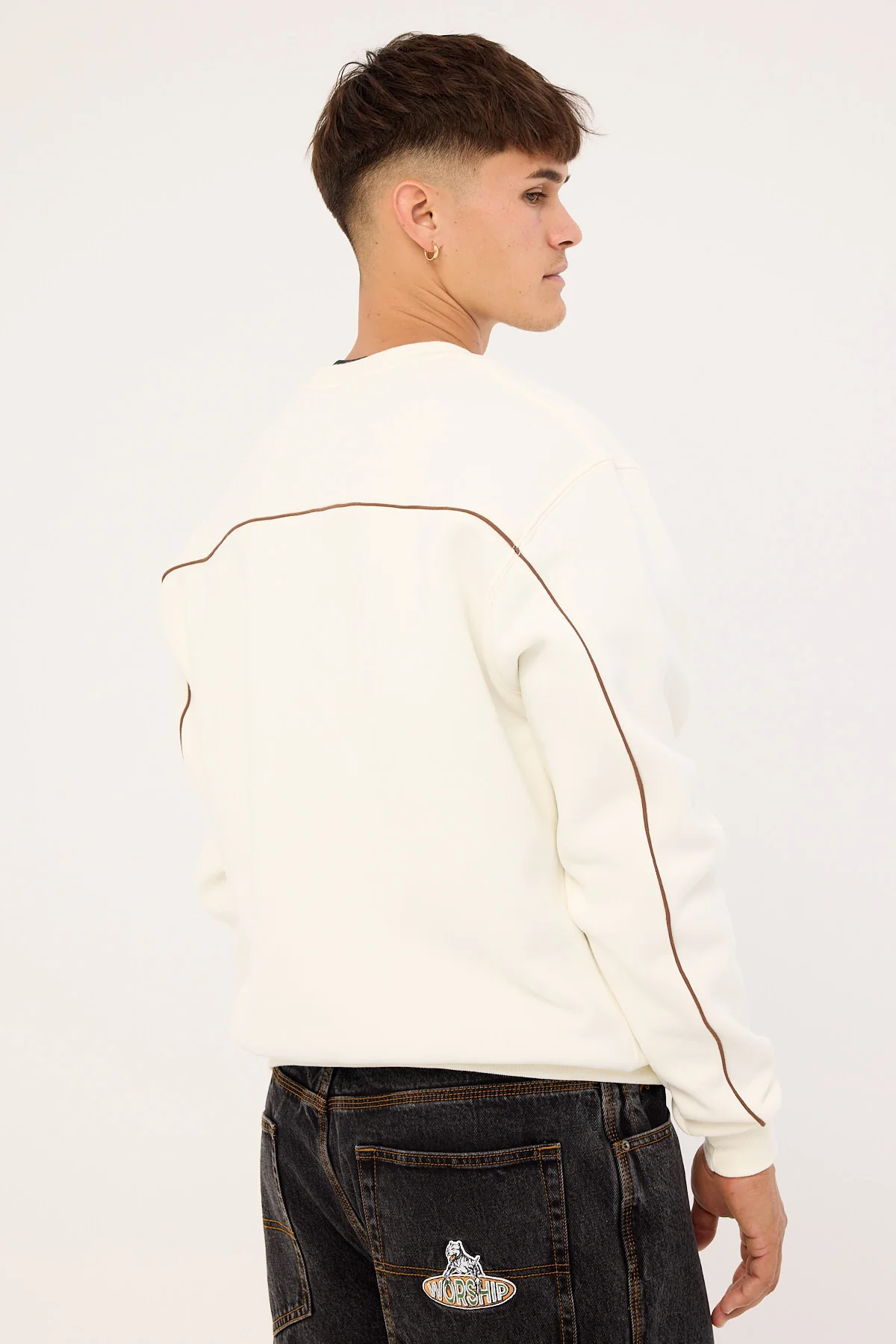 Rusty Bolter Crew Fleece Cream - Image 8