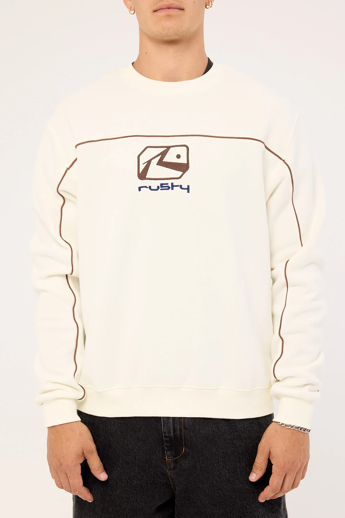 Rusty Bolter Crew Fleece Cream - Image 9