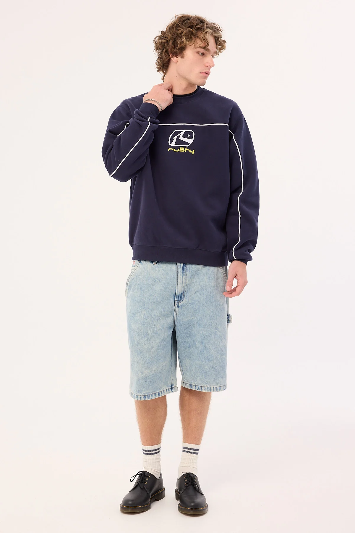 Rusty Bolter Crew Fleece Navy Blue - Image 2