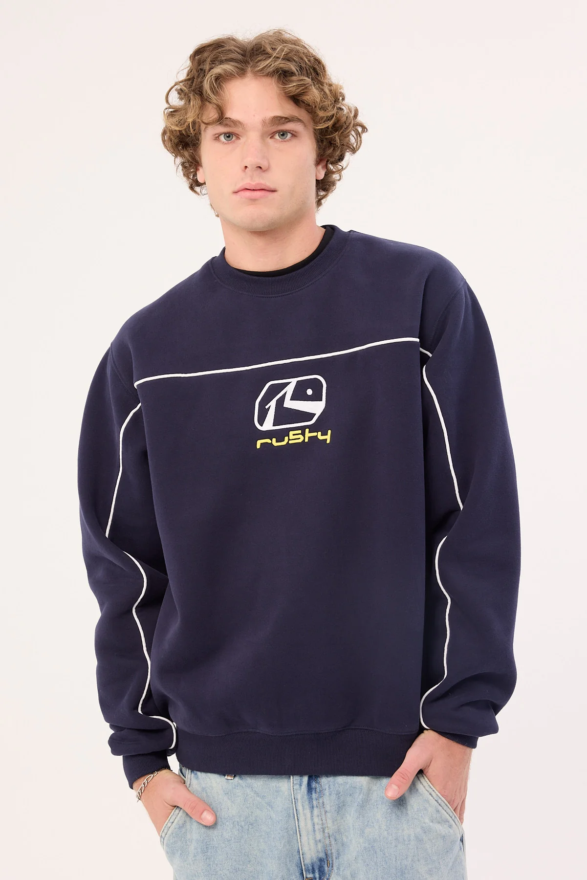 Rusty Bolter Crew Fleece Navy Blue - Image 3