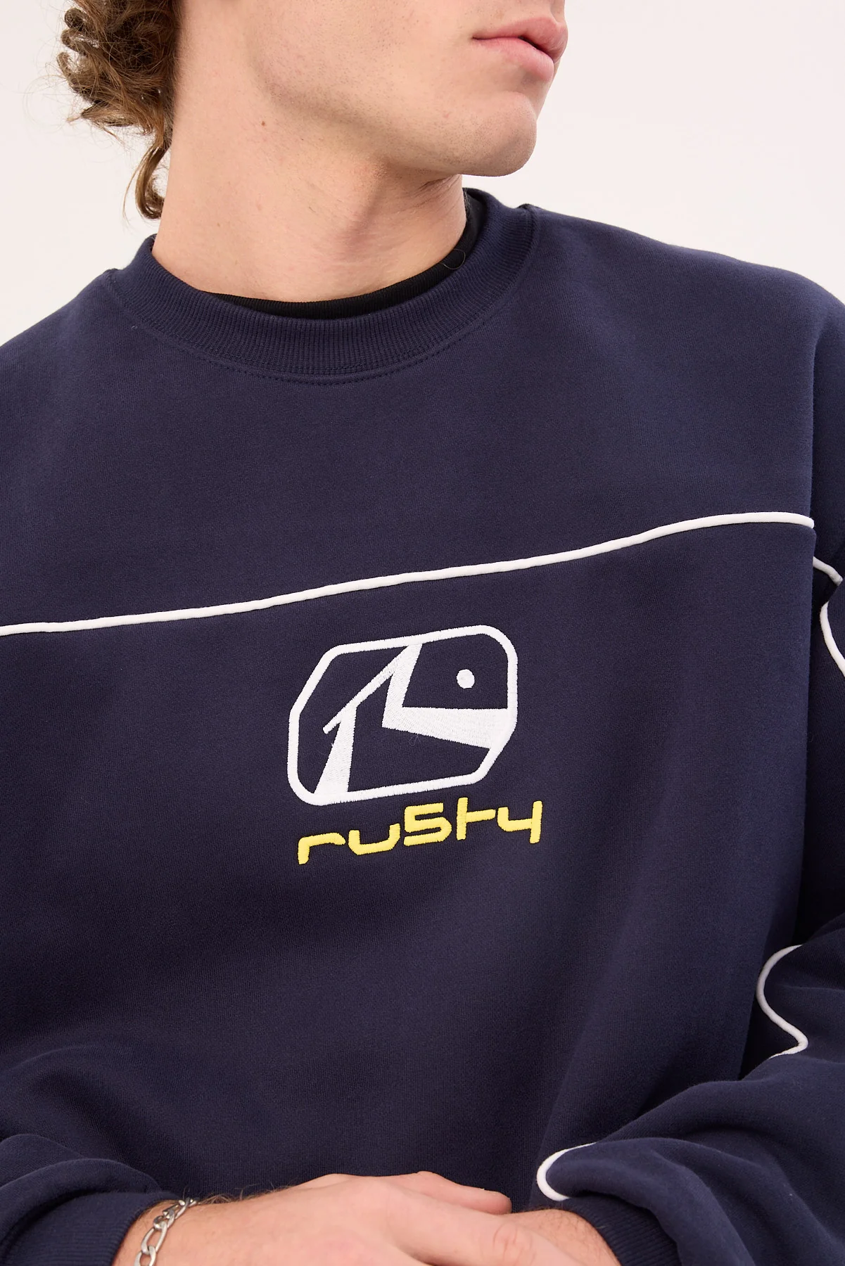 Rusty Bolter Crew Fleece Navy Blue - Image 4