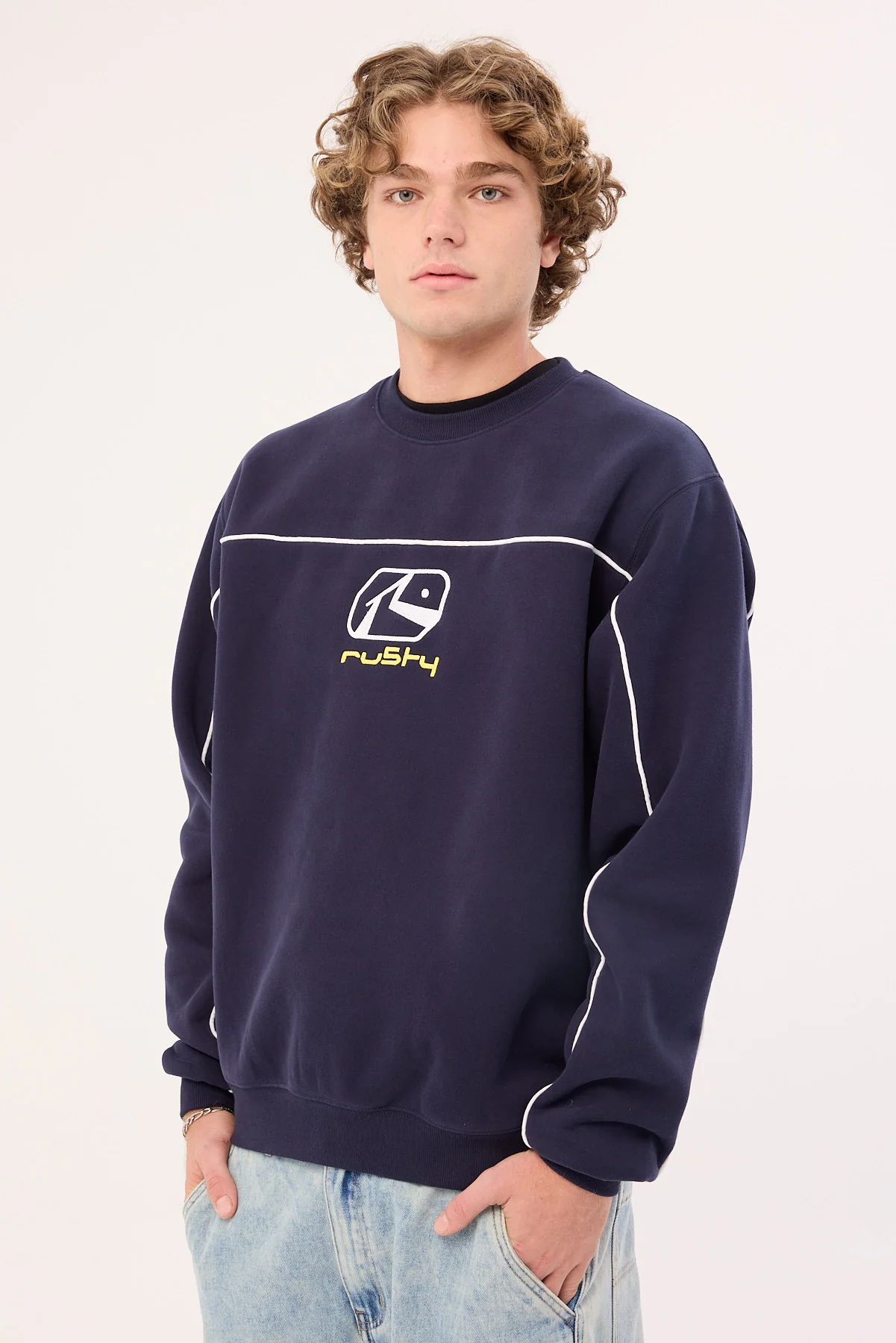 Rusty Bolter Crew Fleece Navy Blue - Image 6