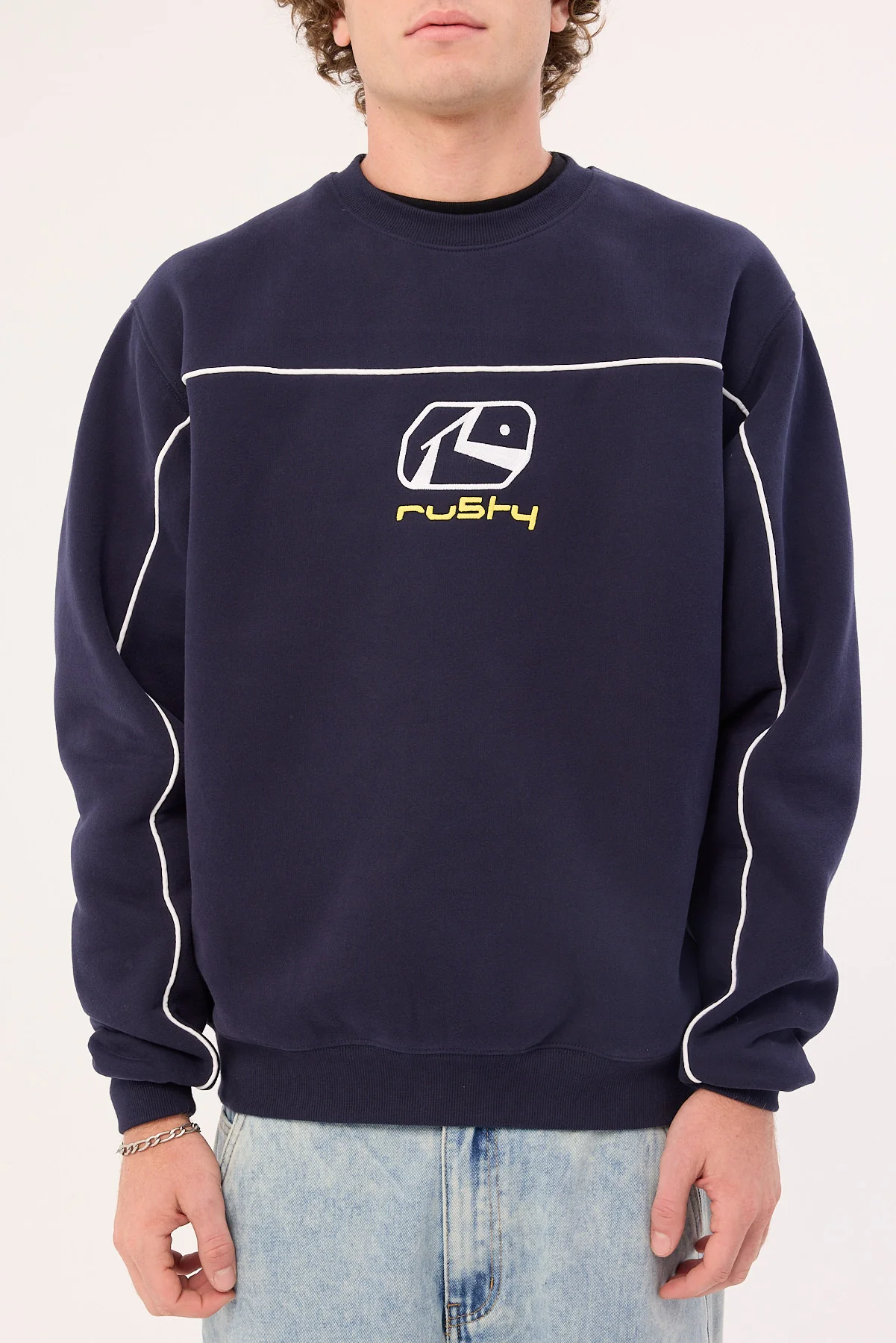 Rusty Bolter Crew Fleece Navy Blue - Image 7