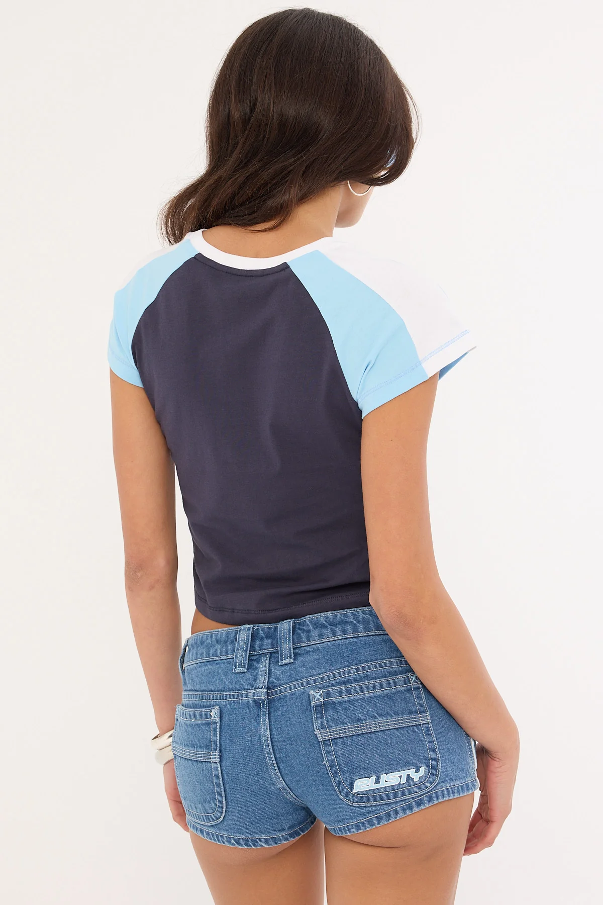Rusty Bradley Mini Cap Sleeve Tee Navy Blue - Image 6