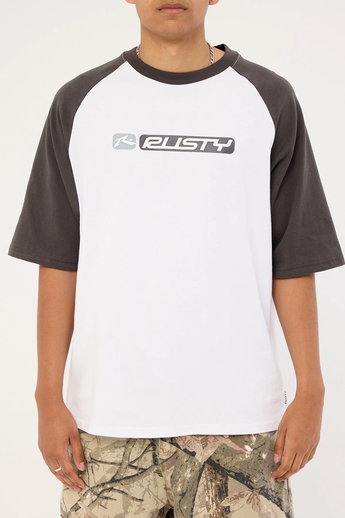 Rusty Bubble Raglan Tee White - Image 6