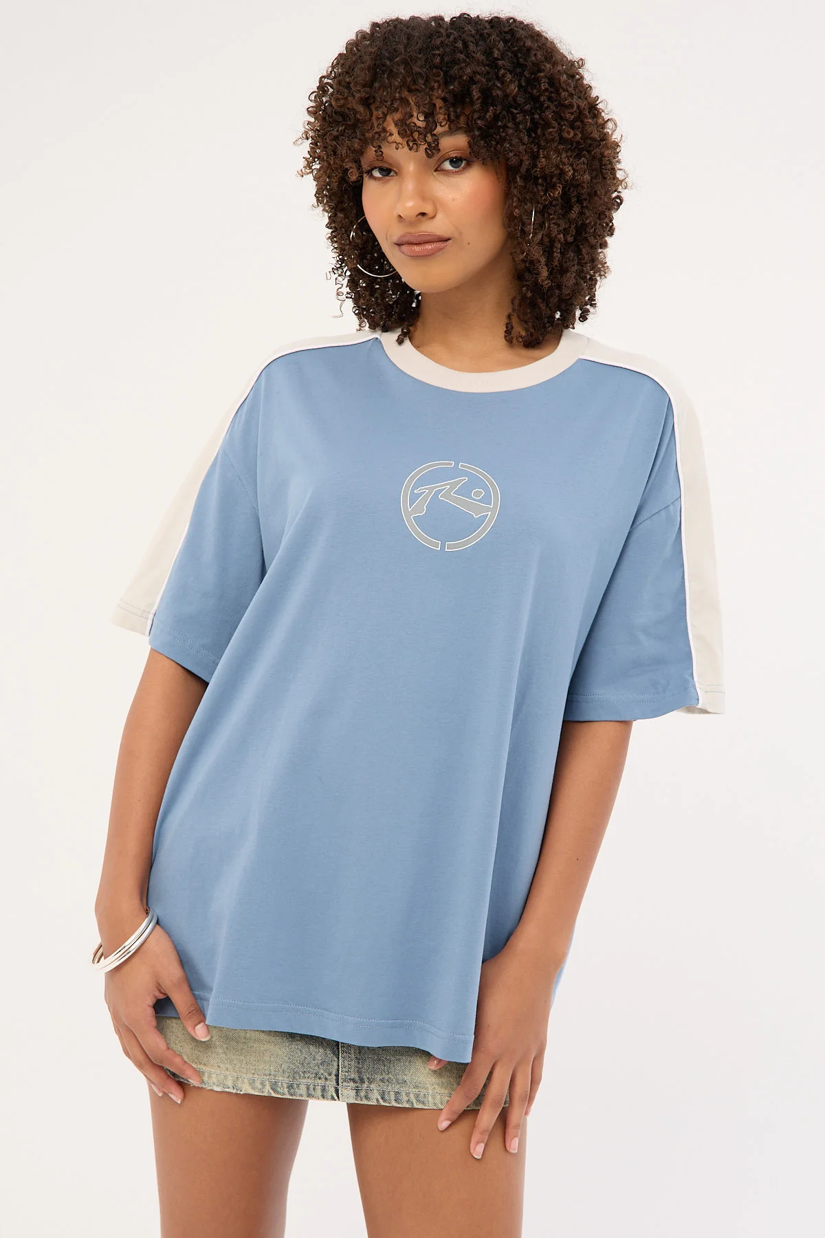 Rusty Bullet Brooks Oversize Tee Dusty Blue - Image 3