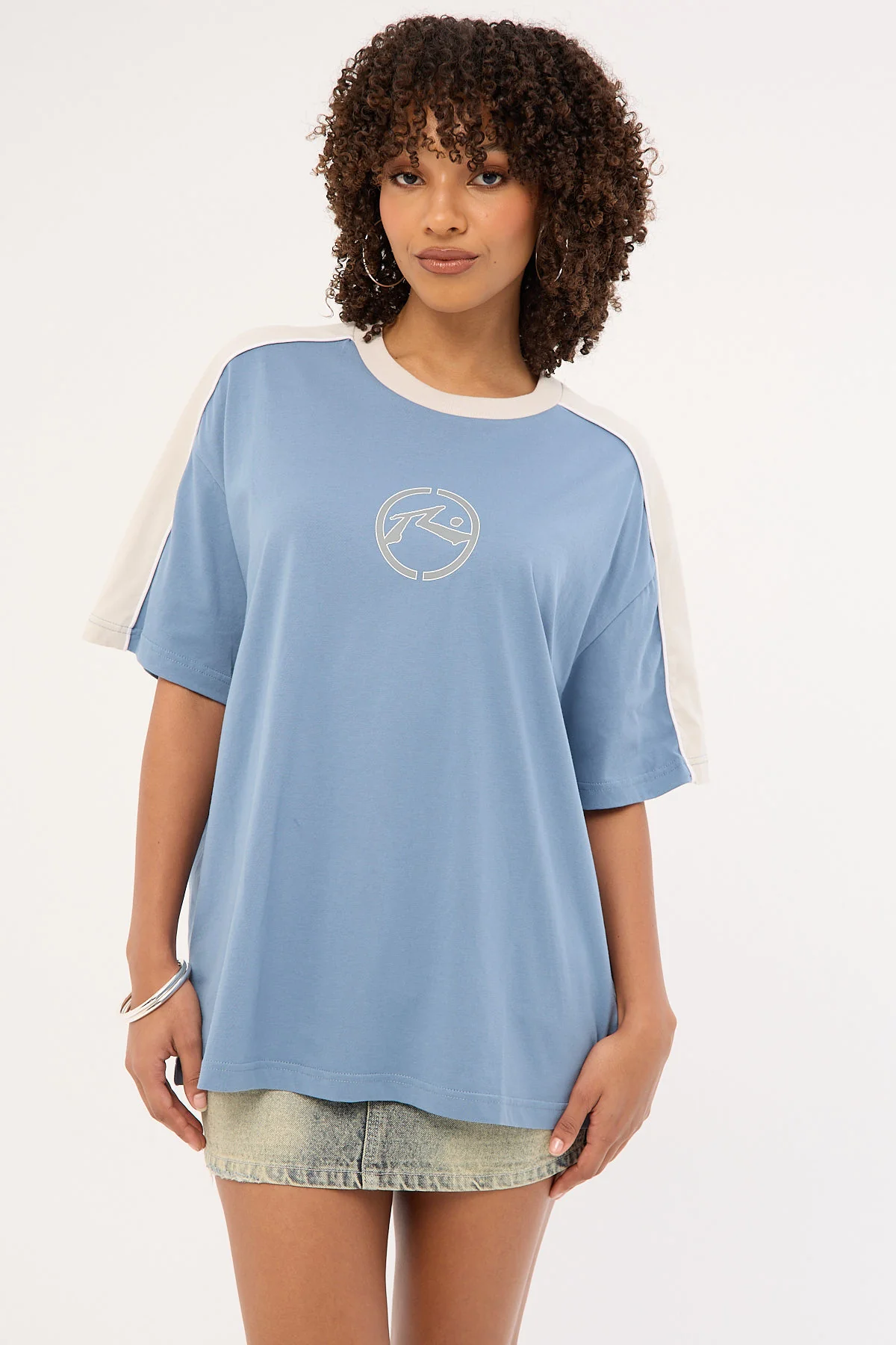 Rusty Bullet Brooks Oversize Tee Dusty Blue - Image 4