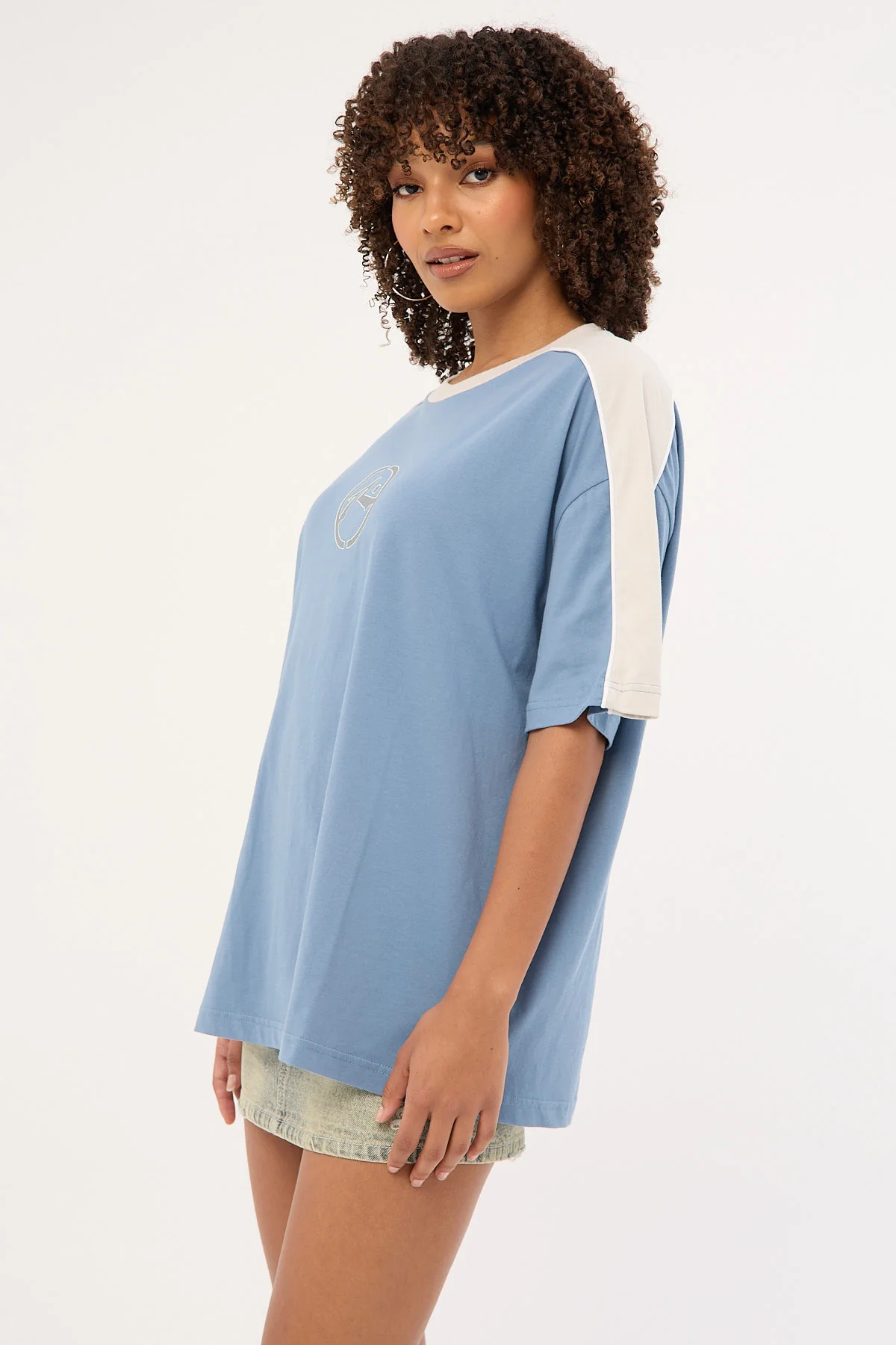 Rusty Bullet Brooks Oversize Tee Dusty Blue - Image 5