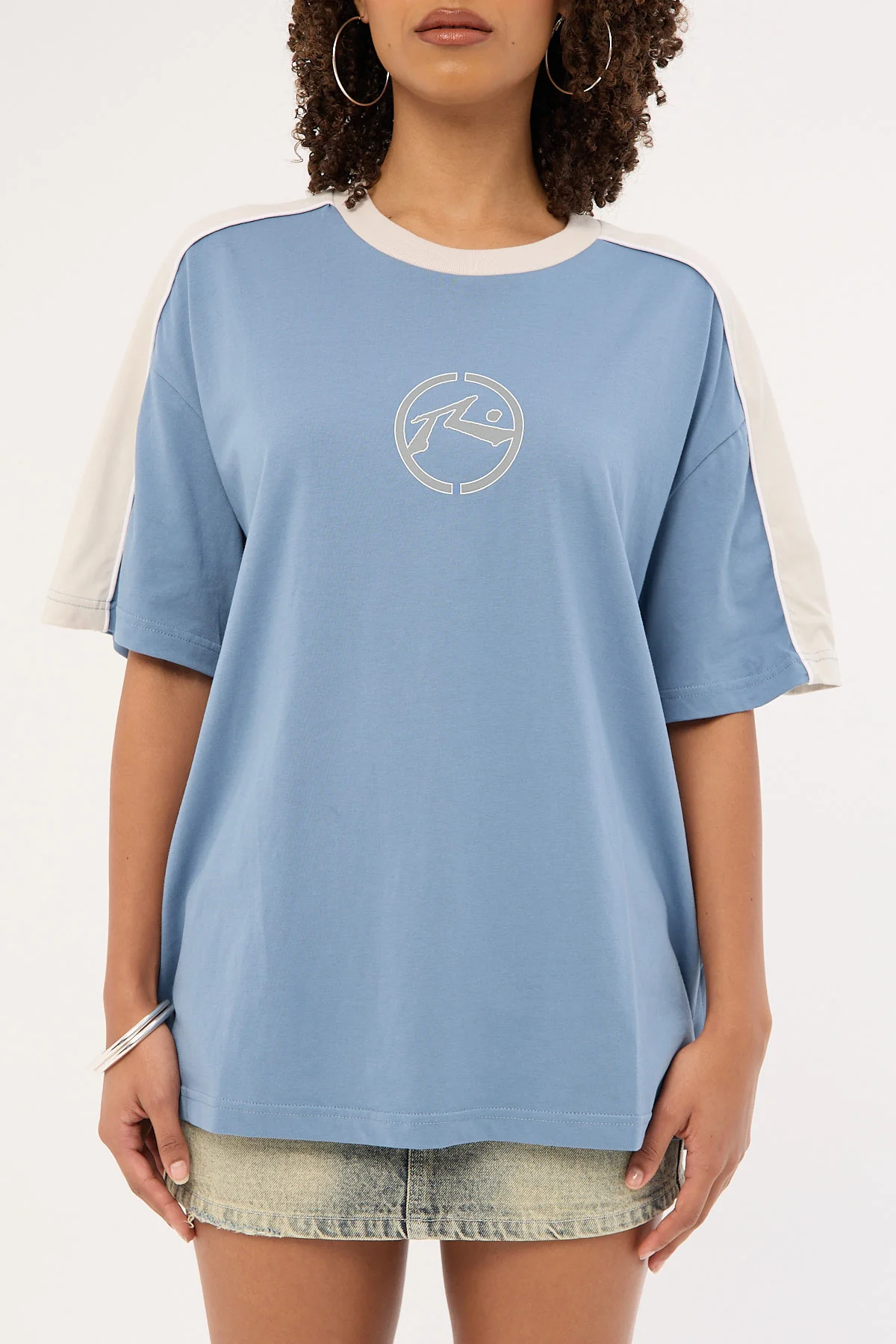 Rusty Bullet Brooks Oversize Tee Dusty Blue - Image 7