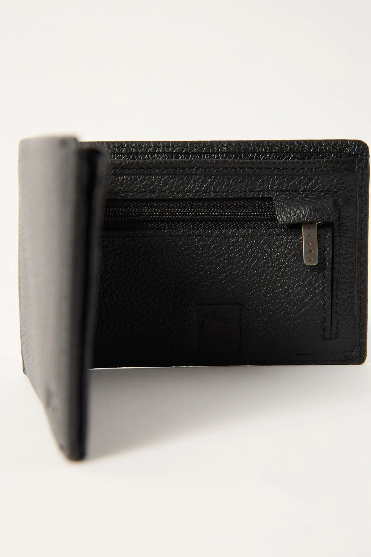 Rusty Busted Leather Wallet Black - Image 3