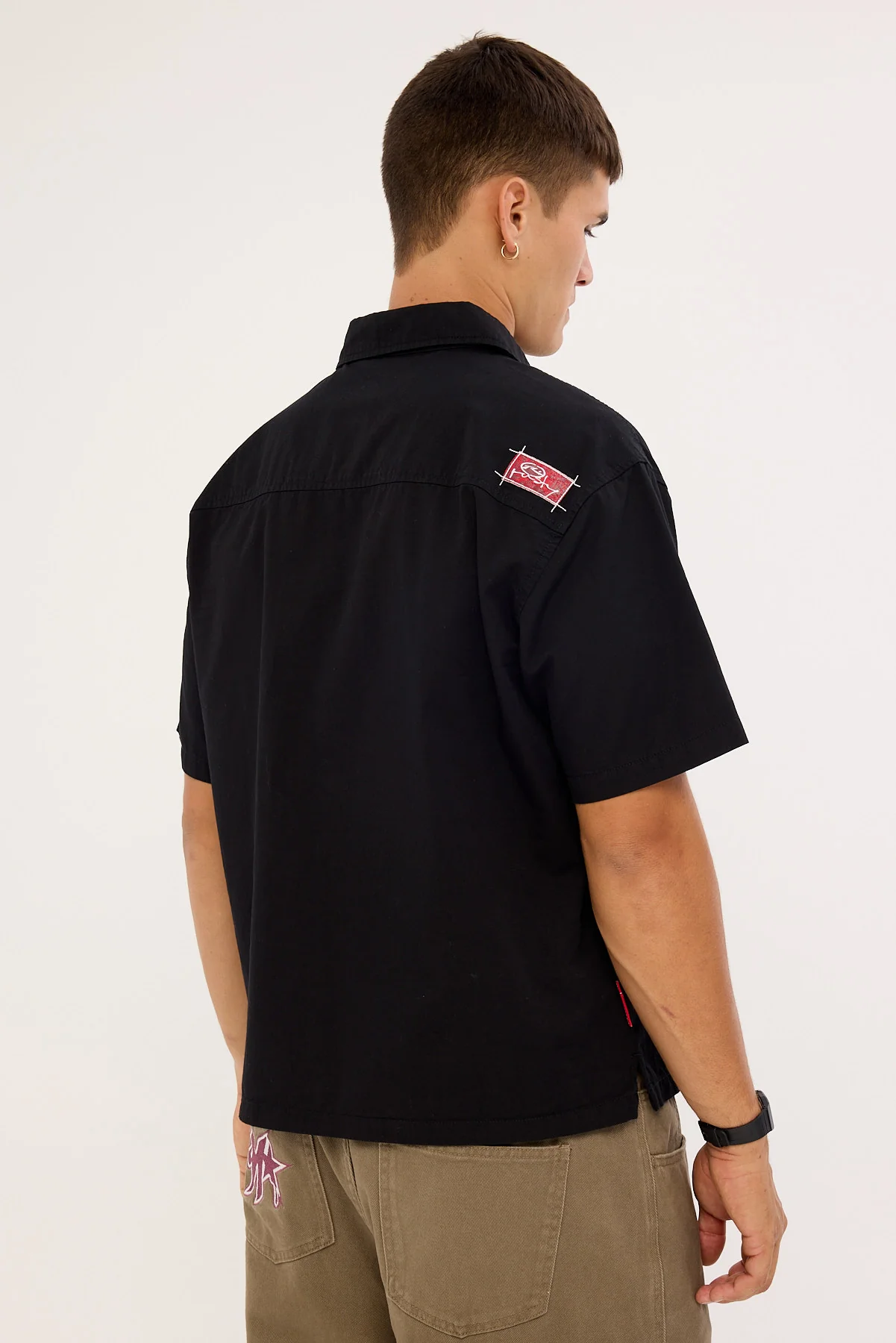 Rusty Crisis Cropped Shirt Black - Image 5